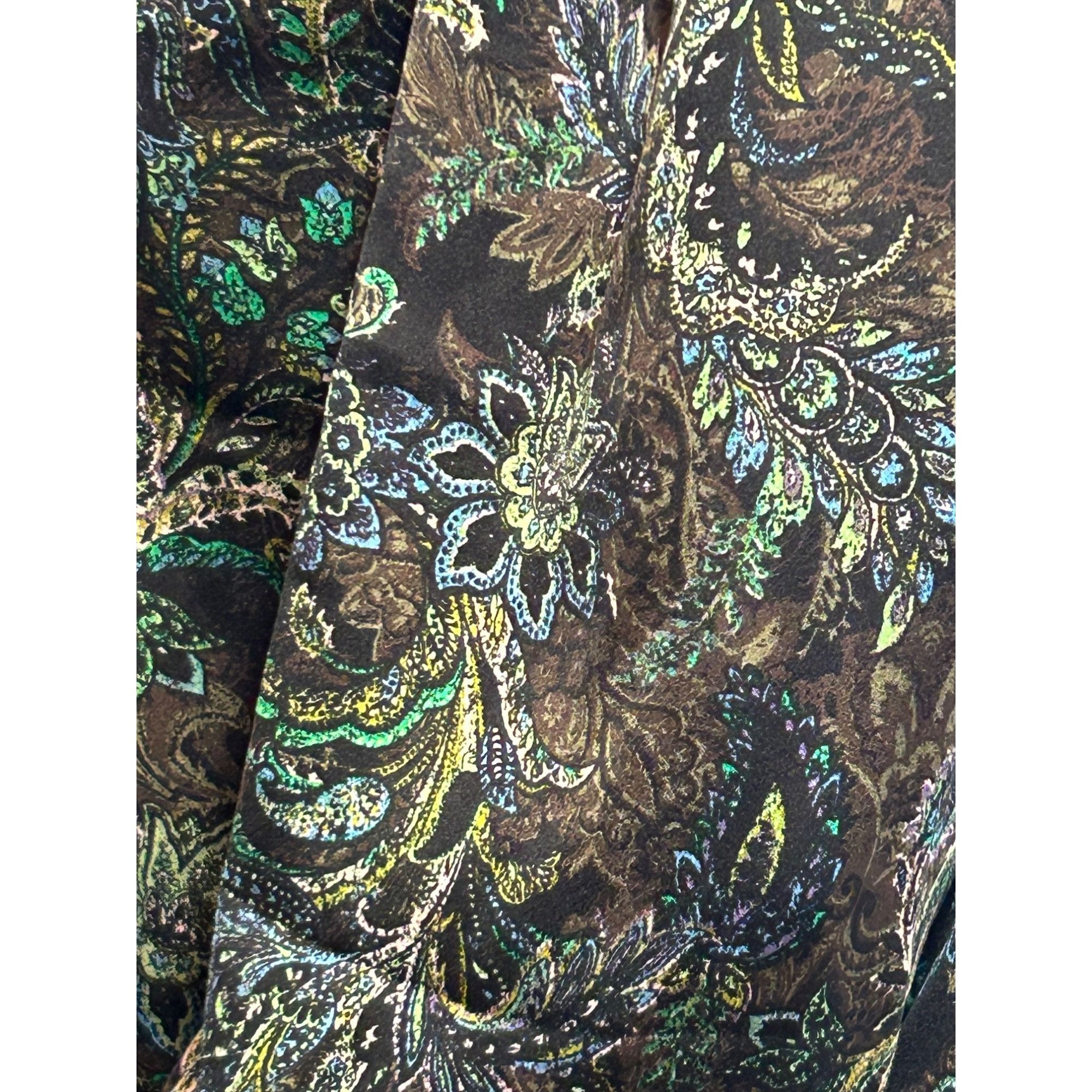 Other Pleione Women’s Blouse M Long Puff Sleeve Paisley Floral Bro Size M / US 6-8 / IT 42-44 - 13 Thumbnail