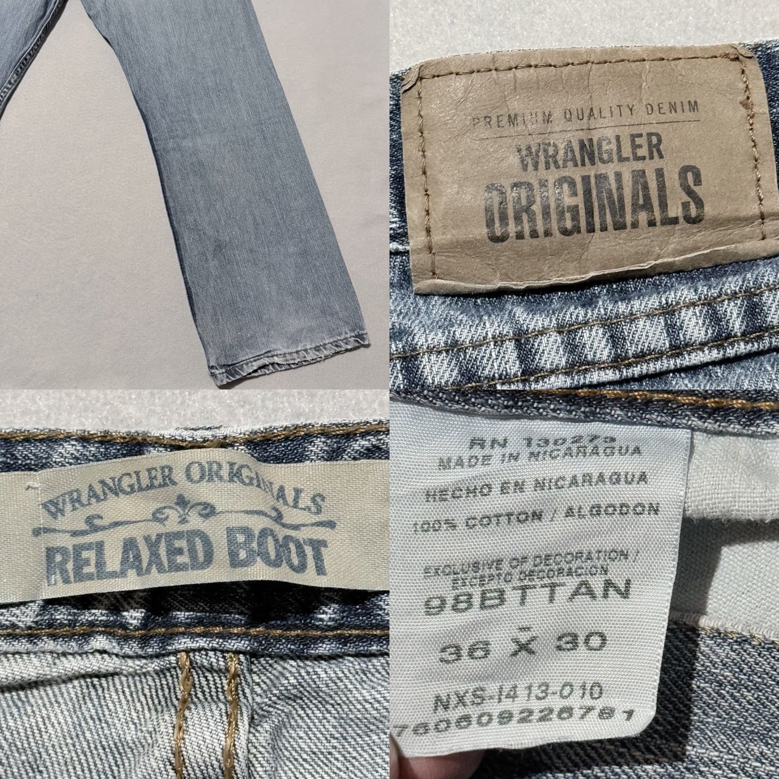 Wrangler Wrangler Jeans Men's Blue Denim Relaxed Boot Cut 36x30 - 5-Pocket Design - Wrangler Originals - Jeans - Blue - Men Size US 36 / EU 52 - 8 Thumbnail