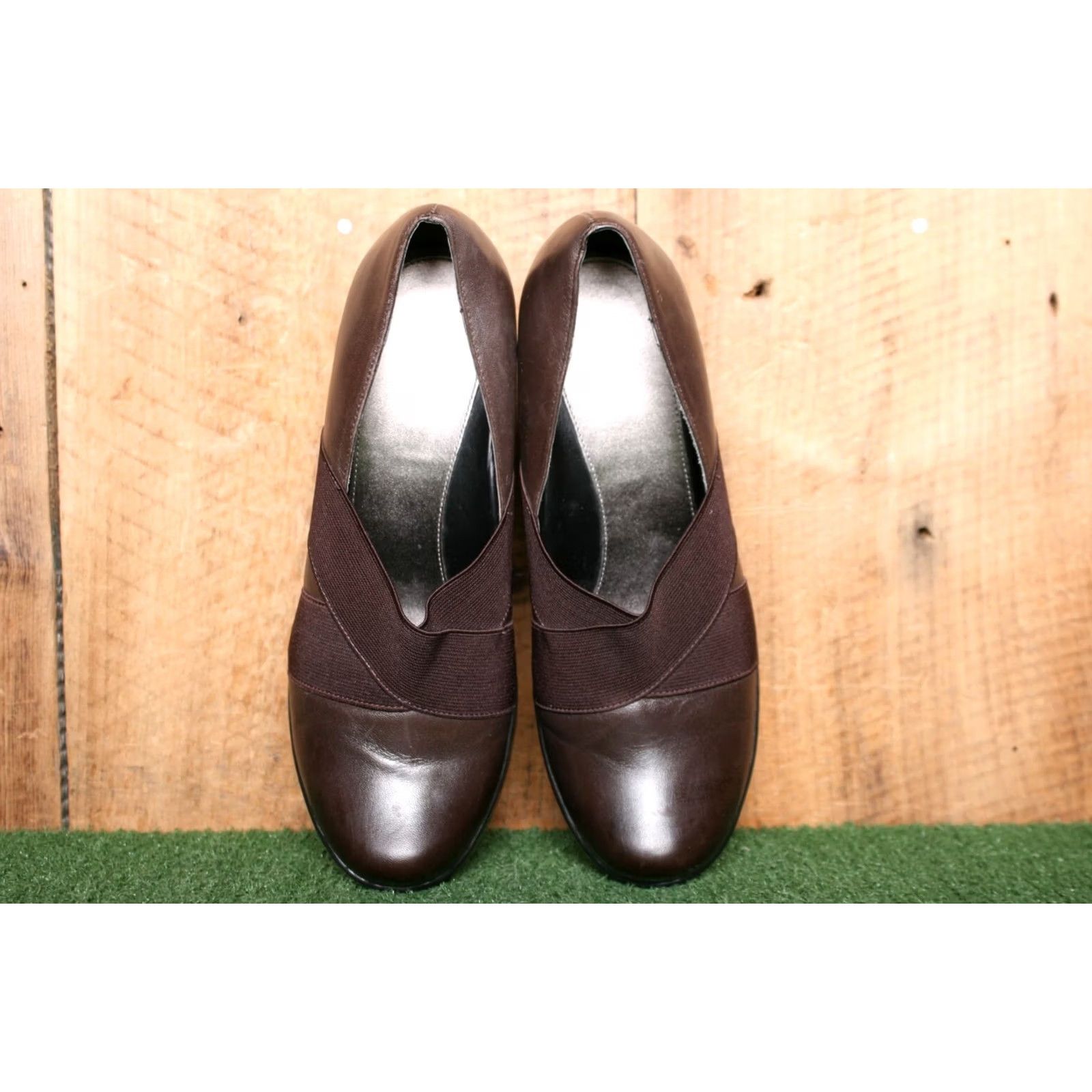 Dansko Dansko Tori Brown Leather Pumps Heel Pump Women 3" Block US 8 EUR 38.5 Slip On Size US 9 / IT 39 - 4 Thumbnail