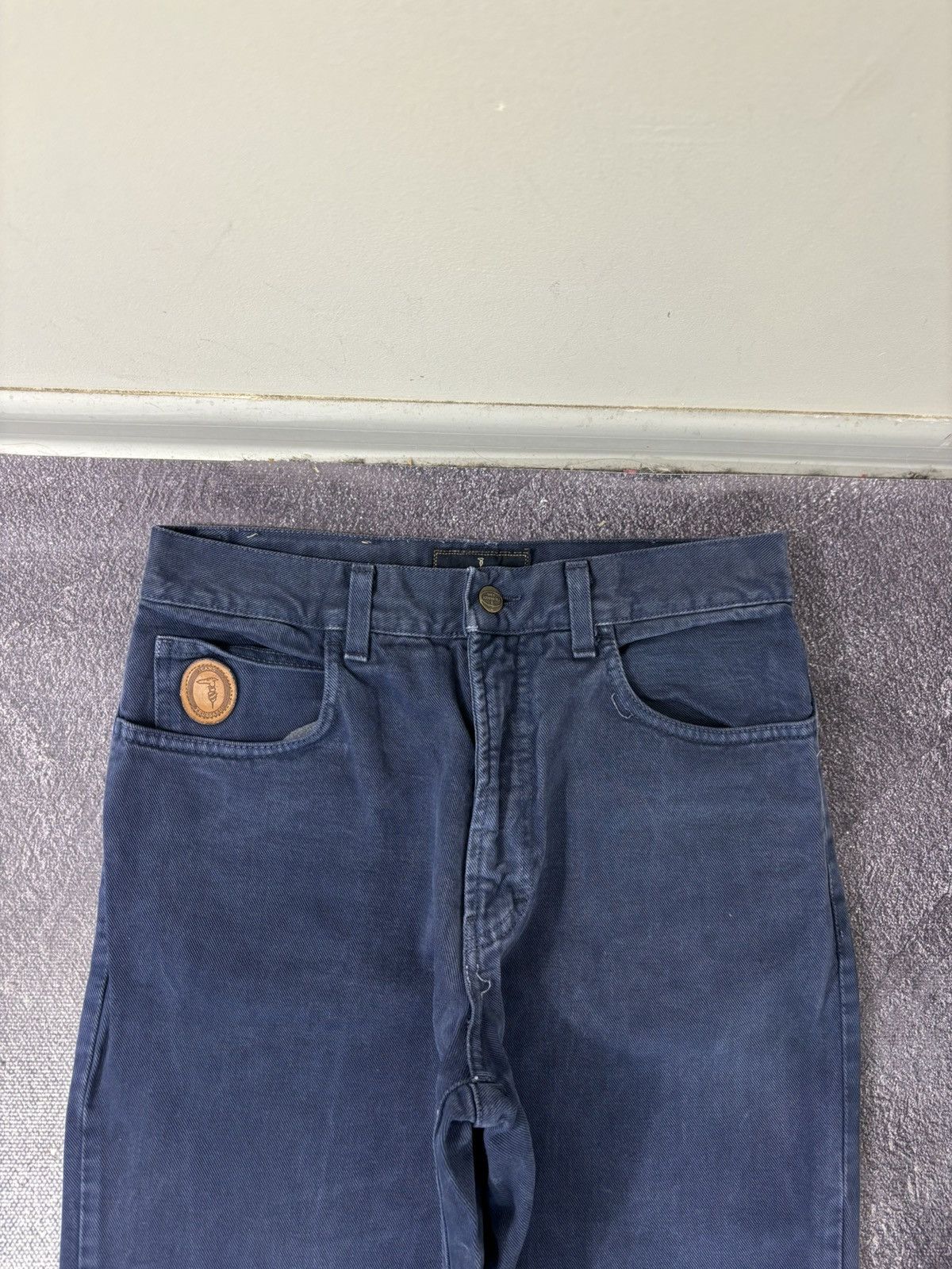 Trussardi Vintage 90s Trussardi Women’s Navy Straight Fit Denim Jeans Size 34" / US 12 / IT 48 - 6 Thumbnail
