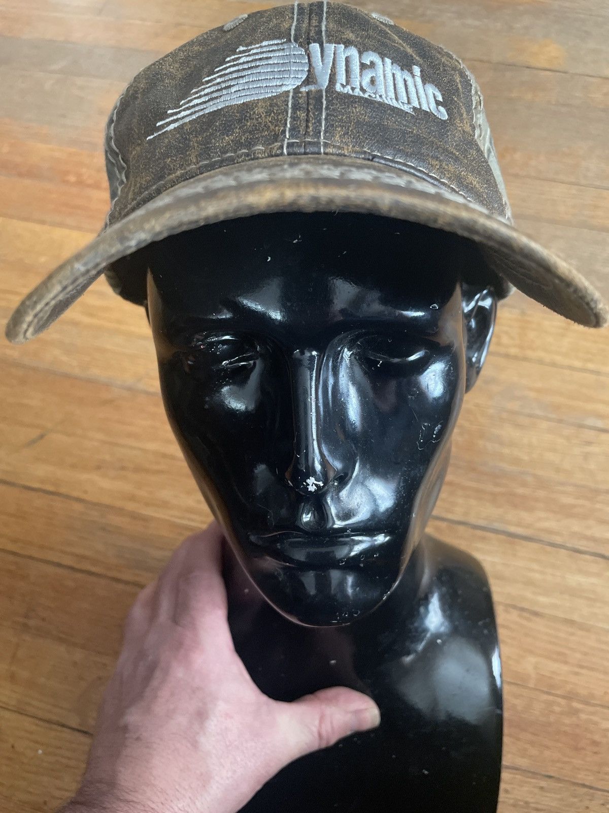 Vintage Dynamic Machine since 2001 leather DAD hat cap USA flag CAMO Size ONE SIZE - 2 Thumbnail