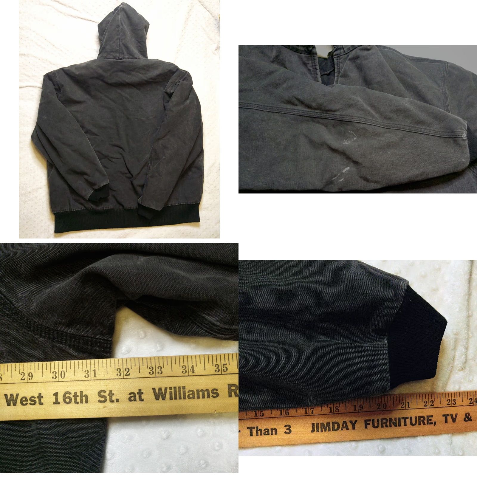 Carhartt VINTAGE Carhartt Jacket Mens 3XLT Black Hooded Full Zip Duck Active Lined USA Bomber Jacket Size US XXL / EU 58 / 5 - 8 Thumbnail