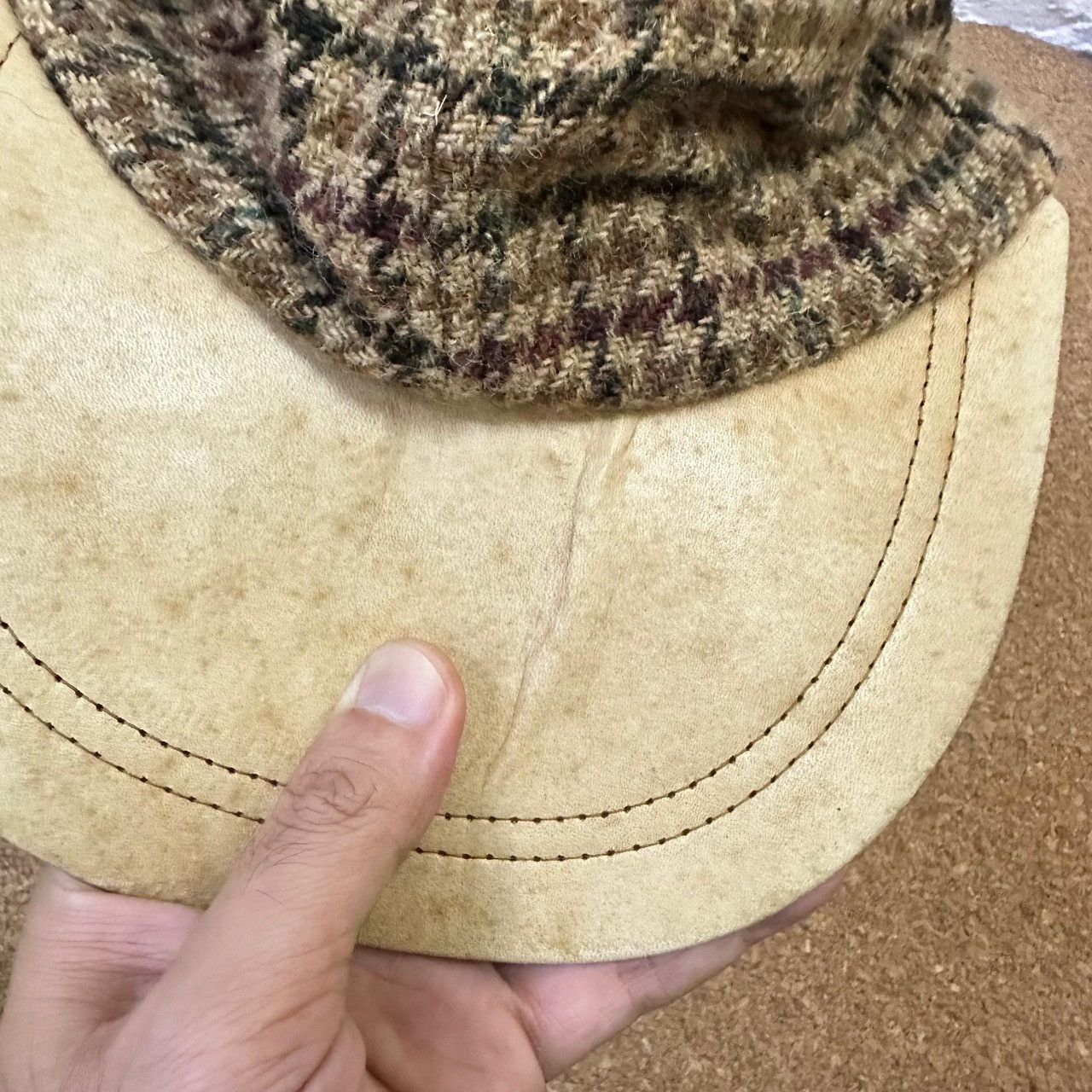 Polo Ralph Lauren Vintage 90s Polo Ralph Lauren Wool Tweed Leather Cap USA Size ONE SIZE - 7 Thumbnail