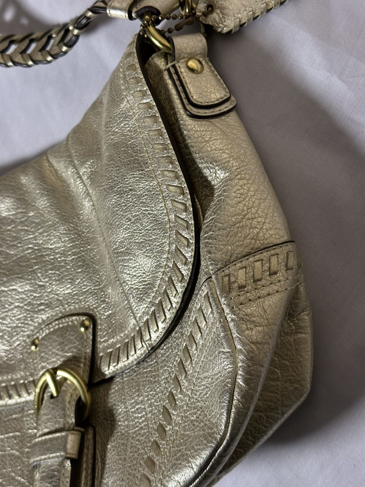 Coach Coach Metallic Whipstitch Leather Convertible Bag. Size ONE SIZE - 7 Thumbnail