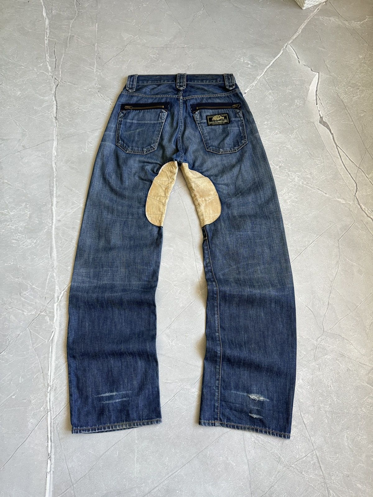 Replay VTG Y2k Replay Denim Leather Baggy Jeans Distressed if6was9 Size US 29 - 2 Thumbnail