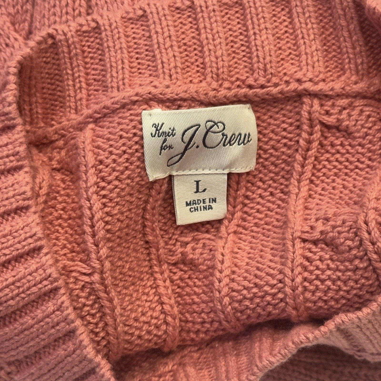J.Crew J.Crew Tipped Cotton Cable-Knit Sweater in Geranium Size L Size US L / EU 52-54 / 3 - 3 Thumbnail