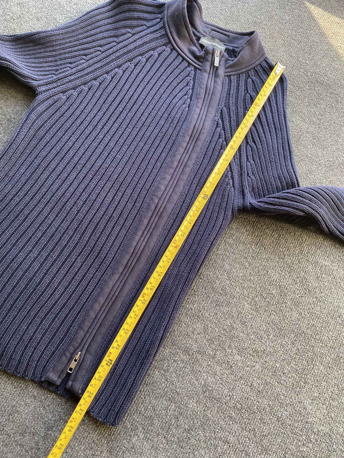 Emporio Armani 🔥Emporio Armani asymmetrical gothic blue sweater designer Size US L / EU 52-54 / 3 - 6 Thumbnail