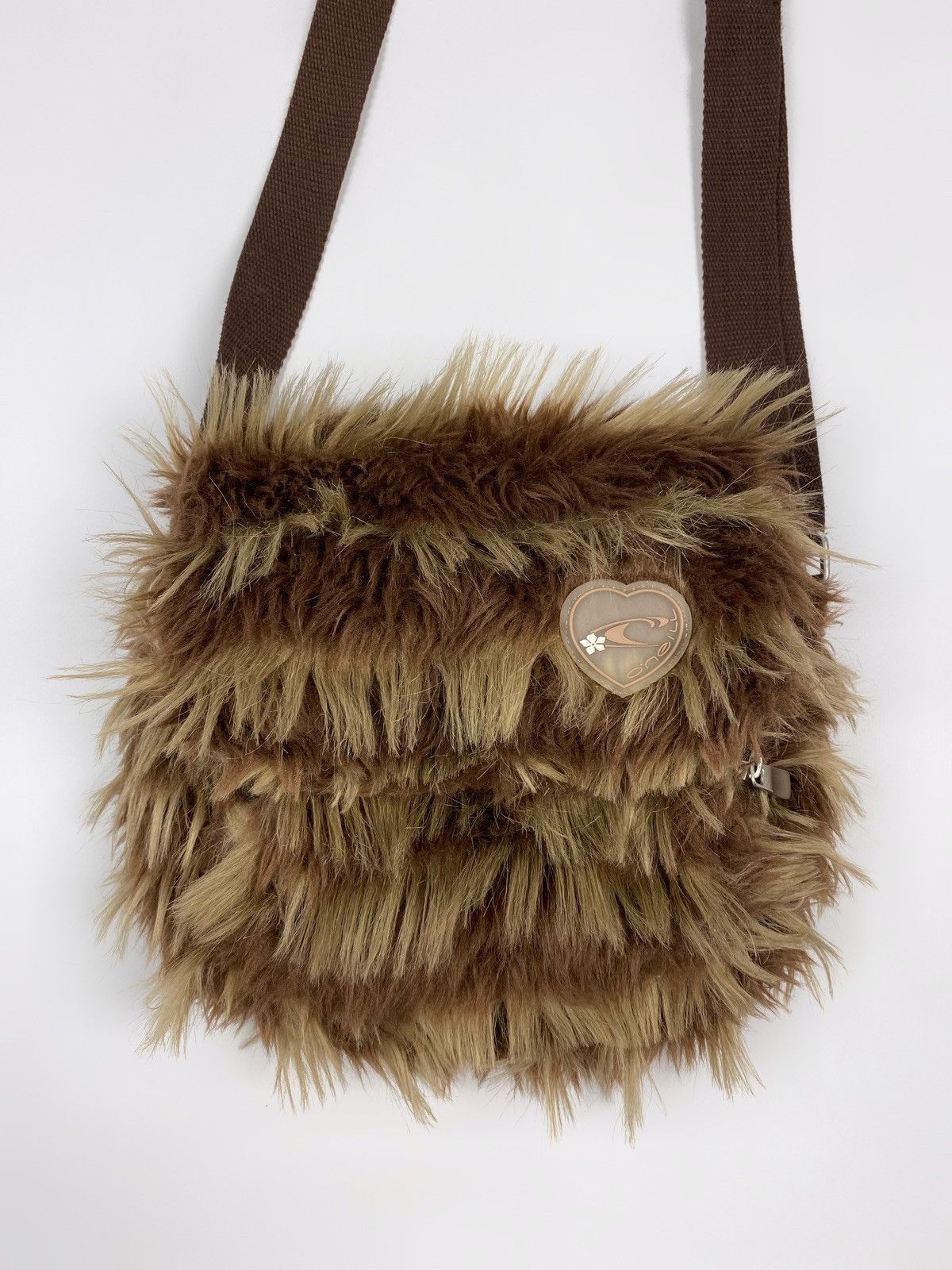 O'Neill Y2K Vintage O’neill Brown Fuzzy Faux Fur Crossbody Bag Size ONE SIZE - 3 Thumbnail