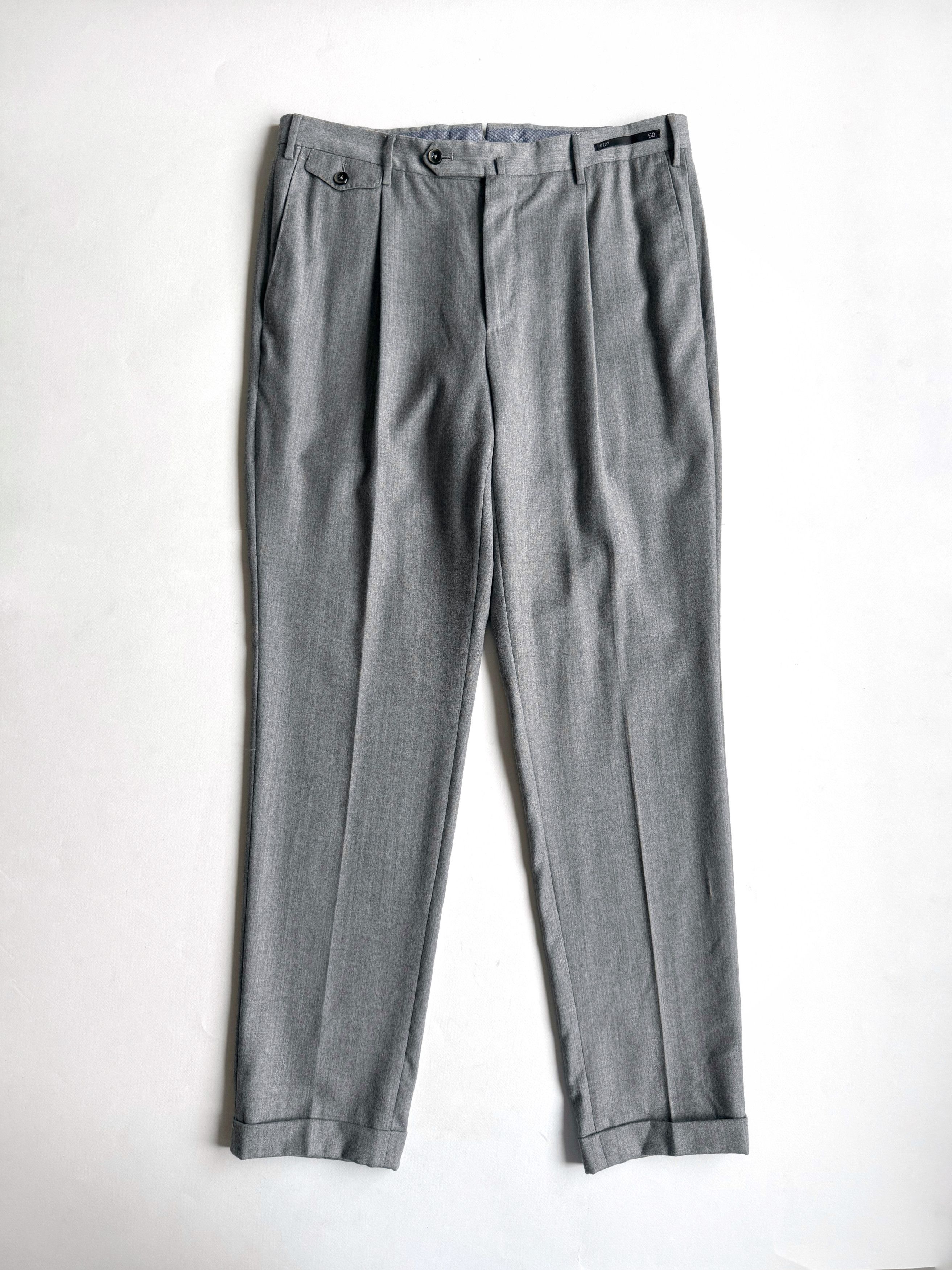 PT Torino Men's PT Torino Cashmere Wool Dress Pants Light Gray Size US 34 / EU 50 - 1 Thumbnail