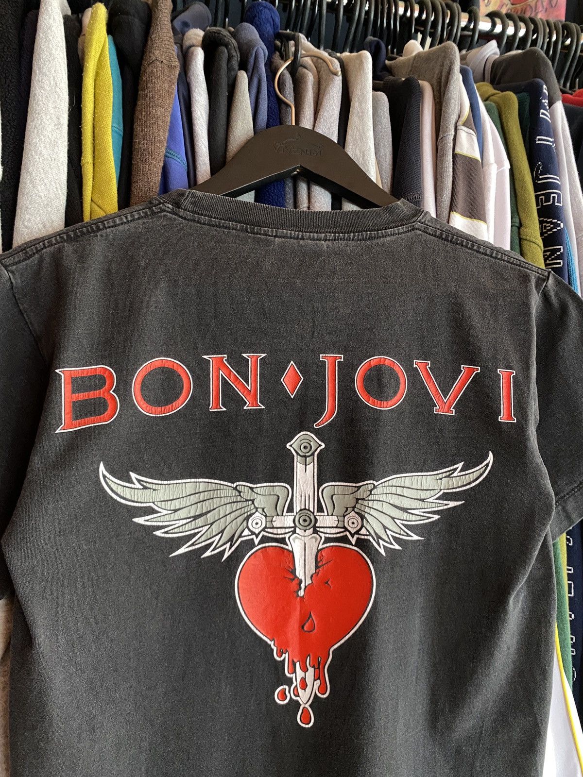 Band Tees VINTAGE BON JOVI BACK PRINT T-SHIRT FADED 90s style Size US S / EU 44-46 / 1 - 4 Thumbnail
