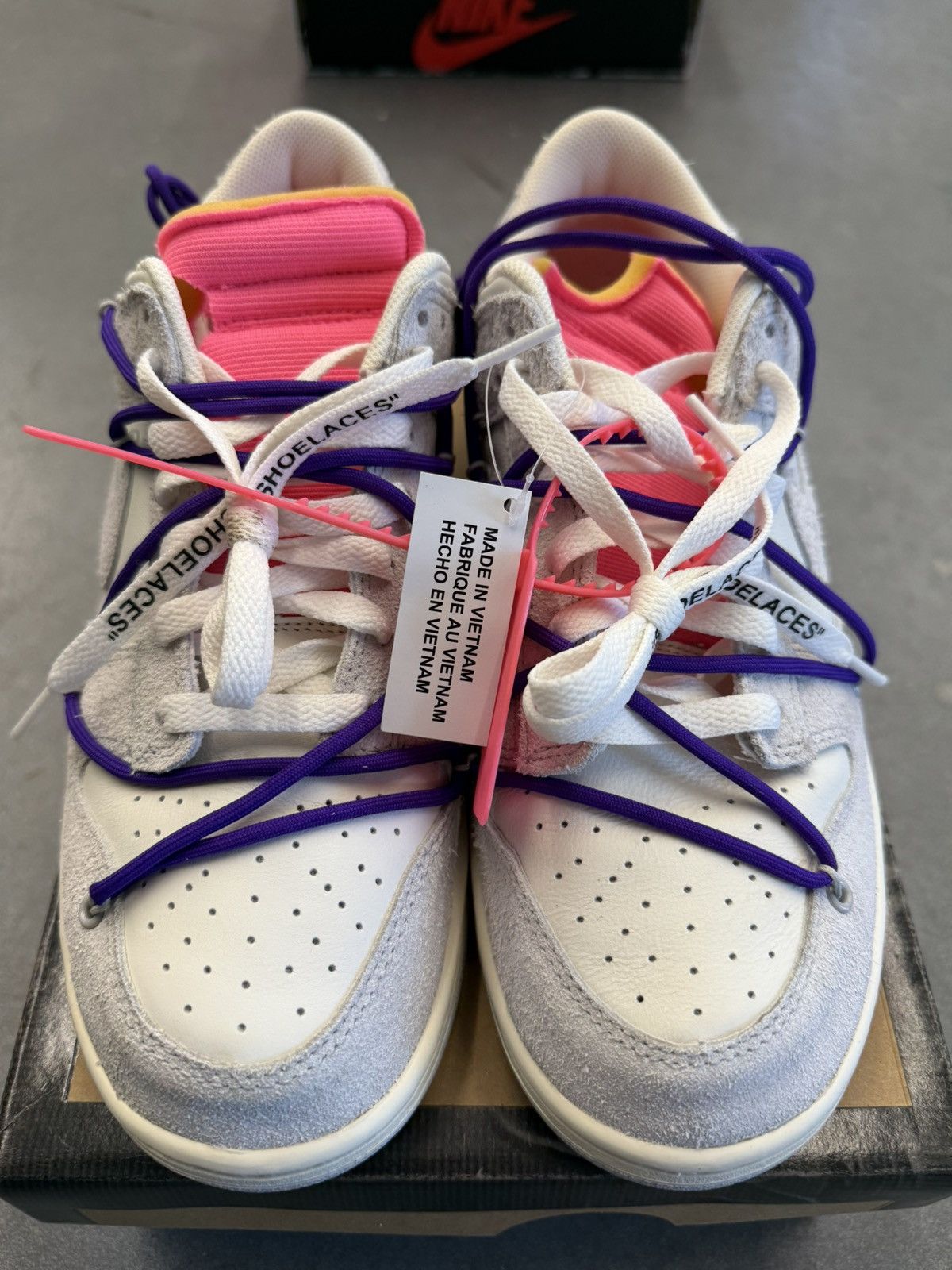 Nike × Off-White 2021 Nike Dunk Low Off White 15 Of 50 Sail Neutral Grey Size US 10.5 / EU 43-44 - 9 Thumbnail