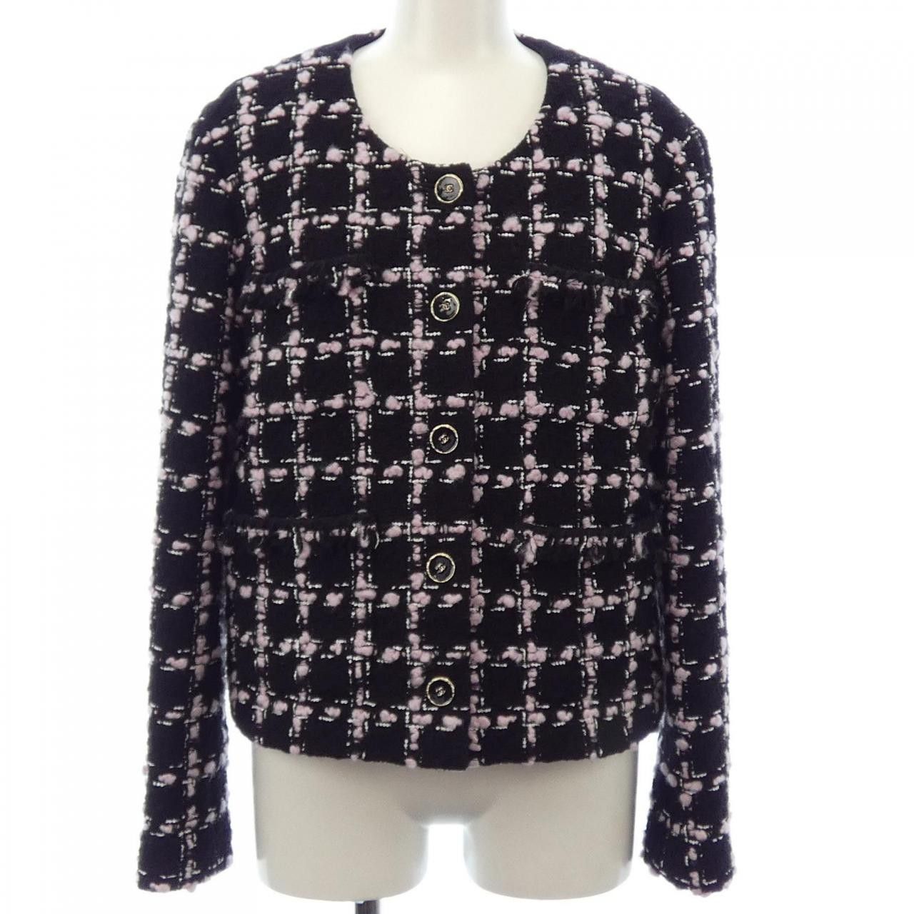 Chanel Chanel Chanel LOOK12 Collarless Jacket Textile Outerwear P80405V72615 DUTY FREE for USA Size ONE SIZE - 1 Thumbnail