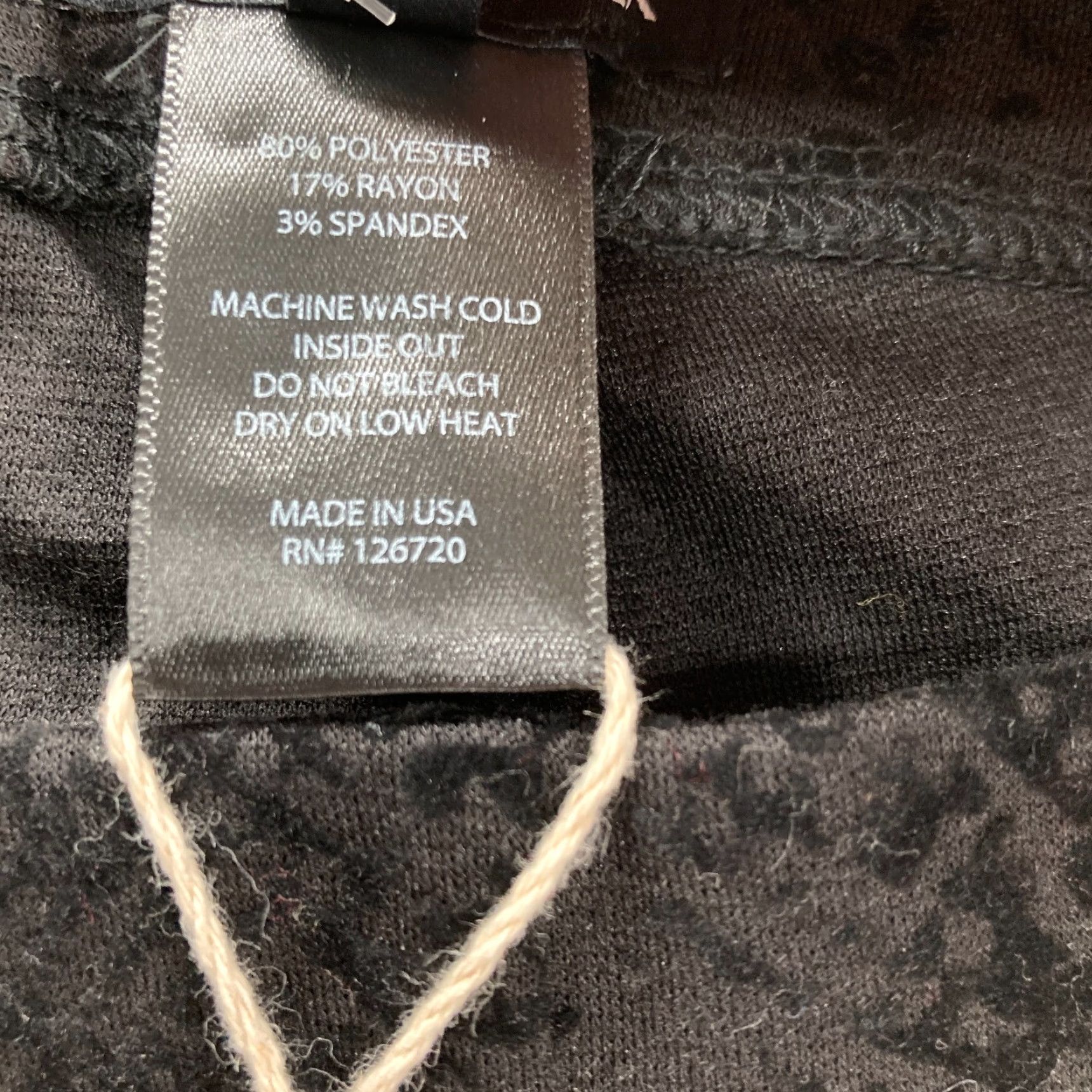 Velvet David Lerner Leggings Women's Large Black Velvet Burnout Snake Print Skinny NWT Size 36" / US 14 / IT 50 - 5 Thumbnail