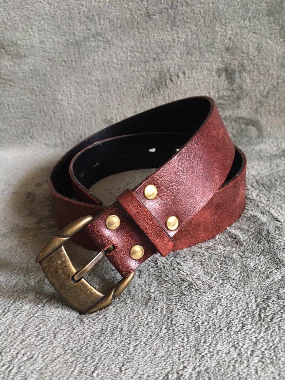 Roberto Cavalli Roberto Cavalli Burgundy Leather Italy Mens Belt Size 38 Size 38 - 1 Thumbnail