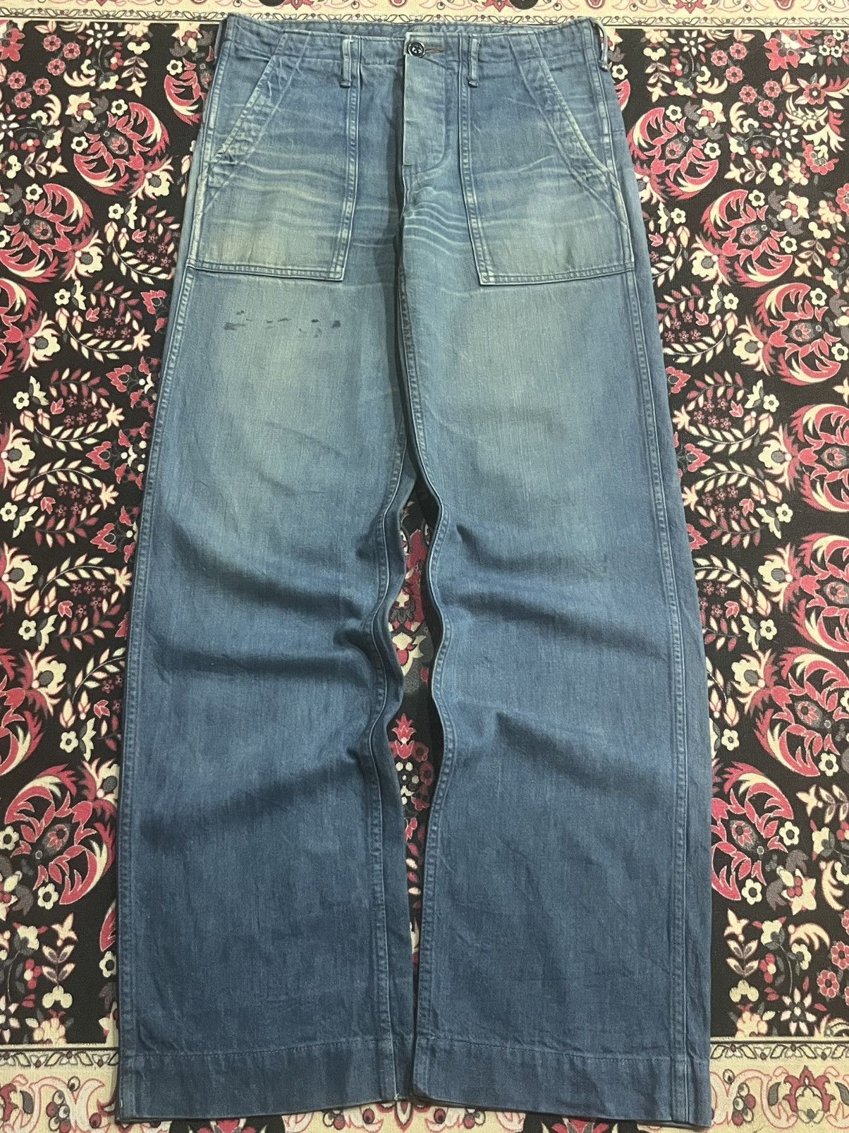 Vintage Japanese Brand Omnigod Blue Washed Fatigue Pants