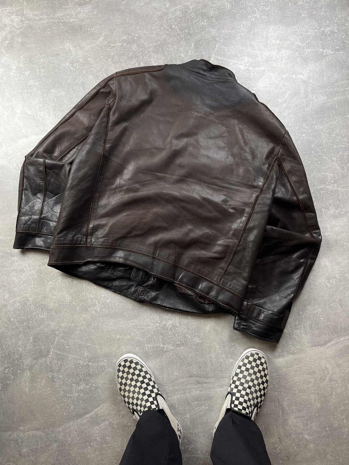 Harley Davidson × Vintage Vintage Harley Davidson 90s Leather Brown Biker Jacket Size US XL / EU 56 / 4 - 7 Thumbnail