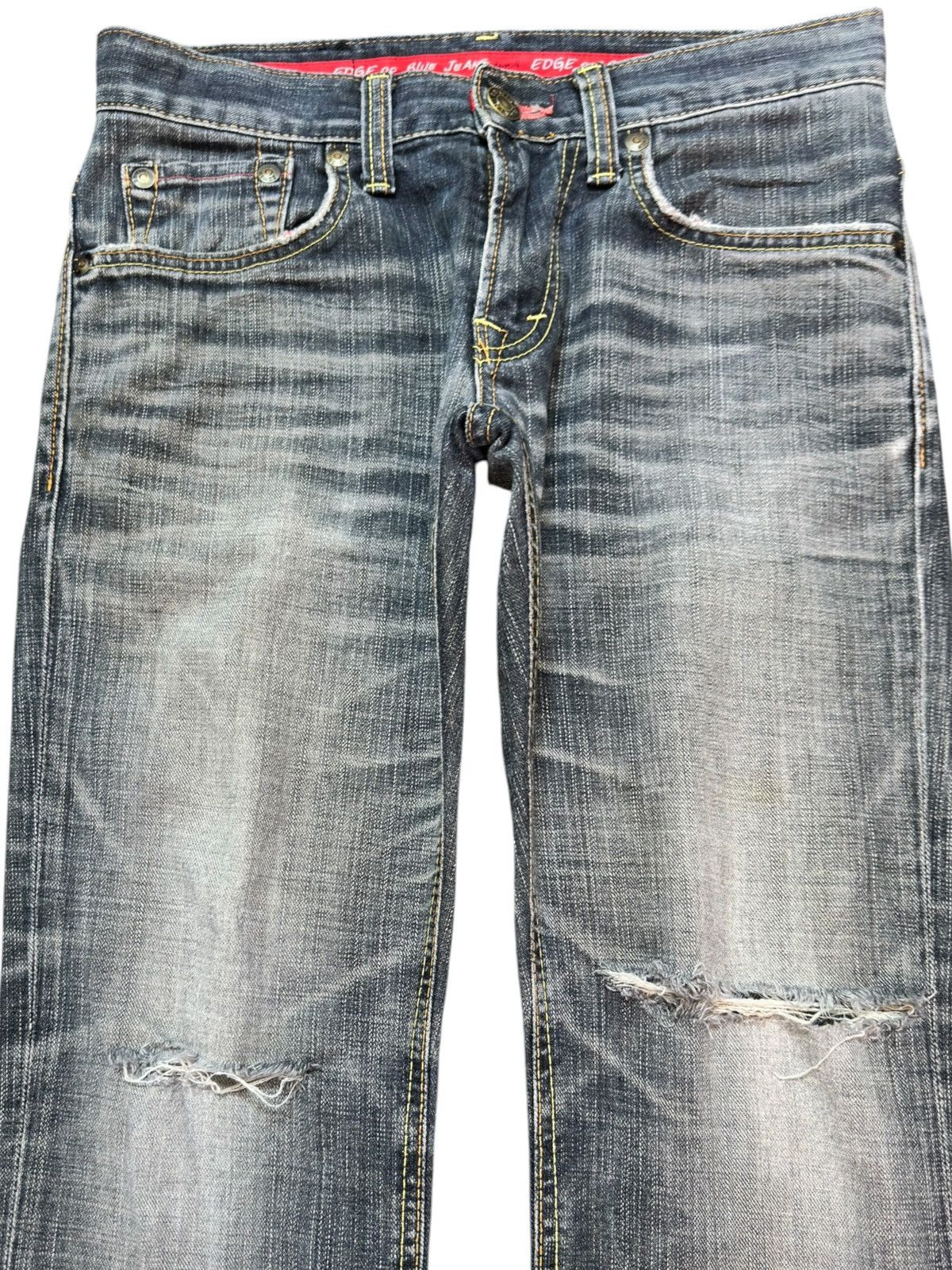 Edwin Vintage Edwin Edge Of Blue Jeans Faded Ripped Denim Size US 30 / EU 46 - 2 Thumbnail