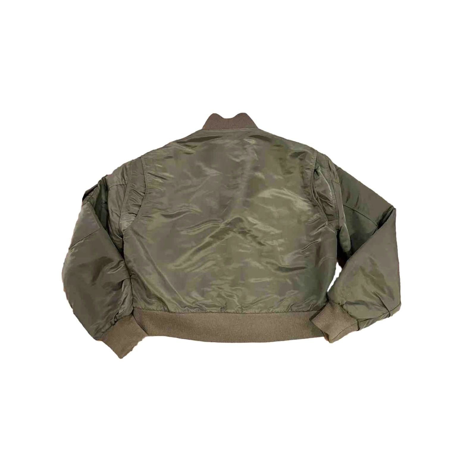 Nili Lotan NILI LOTAN Jacket Nylon Bomber XS Army Green Womens Short Vintage? (No N/A) Size XS / US 0-2 / IT 36-38 - 7 Thumbnail
