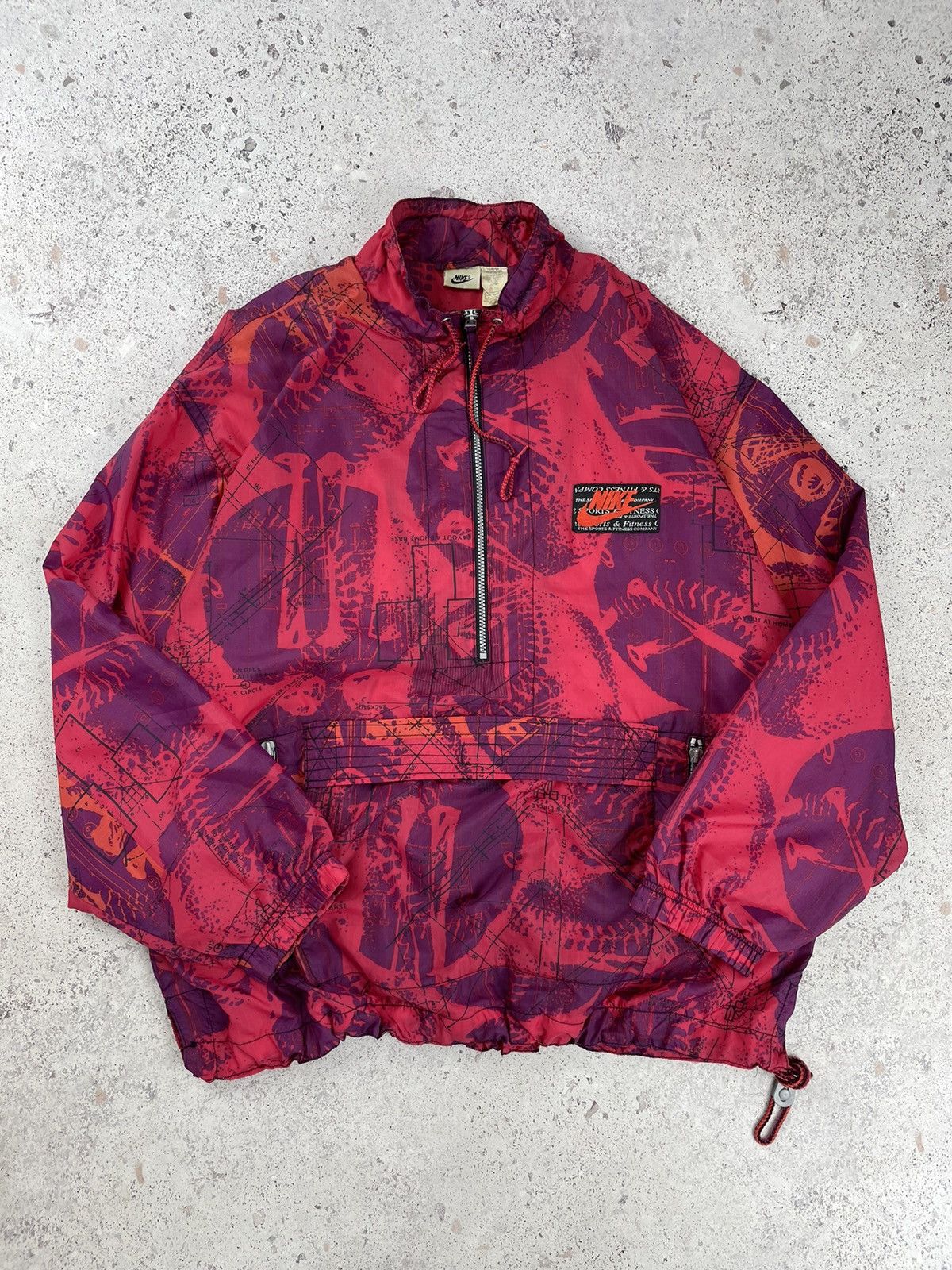 Nike × Vintage Vintage Nike Nylon Zip Anorak Windbreaker Jacket Drill Size US XL / EU 56 / 4 - 1 Thumbnail