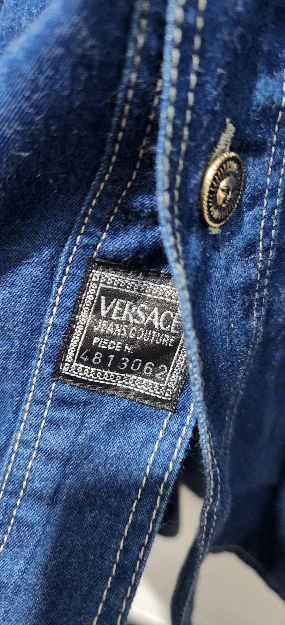 Versace Jeans Couture Versace Jeans Couture Medusa Button Shirt Blue Denim Western Size US XL / EU 56 / 4 - 8 Thumbnail