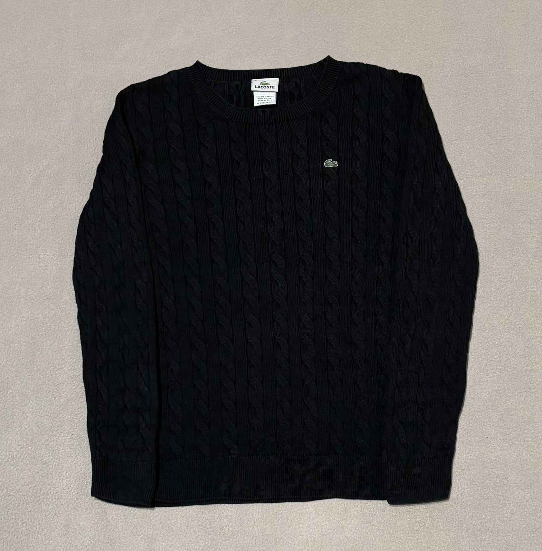 Lacoste Lacoste Cable Sweater Black Size M / US 6-8 / IT 42-44 - 3 Thumbnail