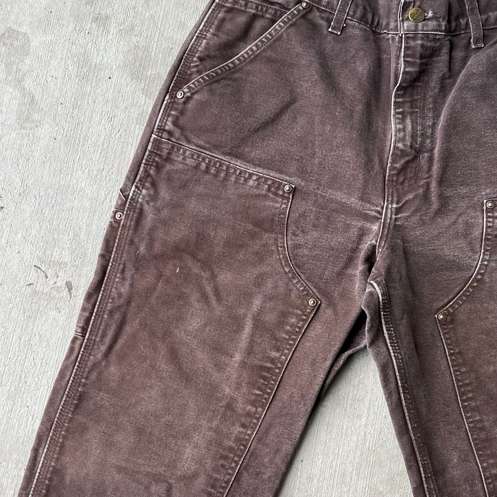 Carhartt × Vintage Carhartt faded brown double knee work wear carpenter pants Size US 31 - 3 Thumbnail