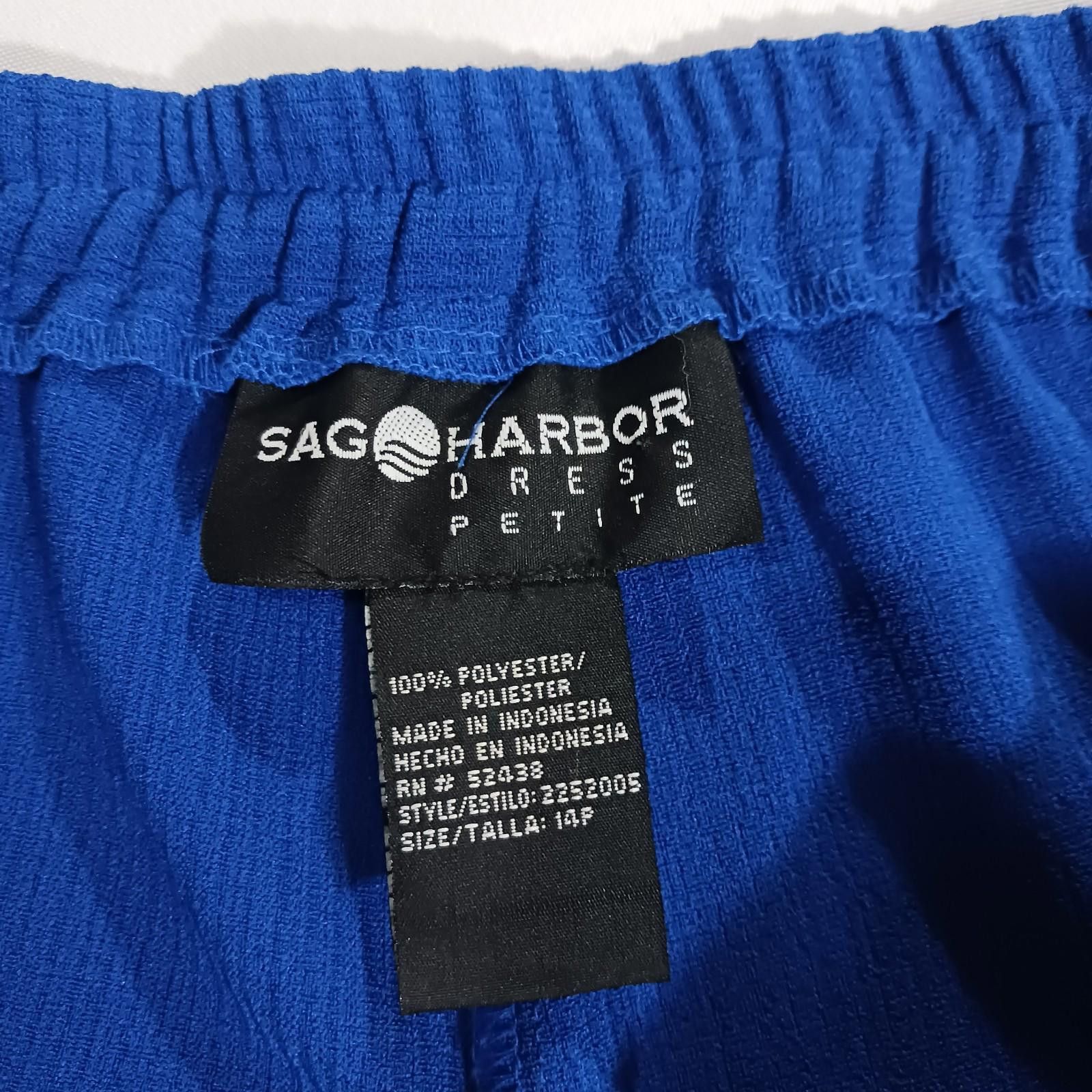 Other Sag Harbor RN#52438 Women's Blue High-Rise Pants Size 14P Size 36" / US 14 / IT 50 - 3 Thumbnail