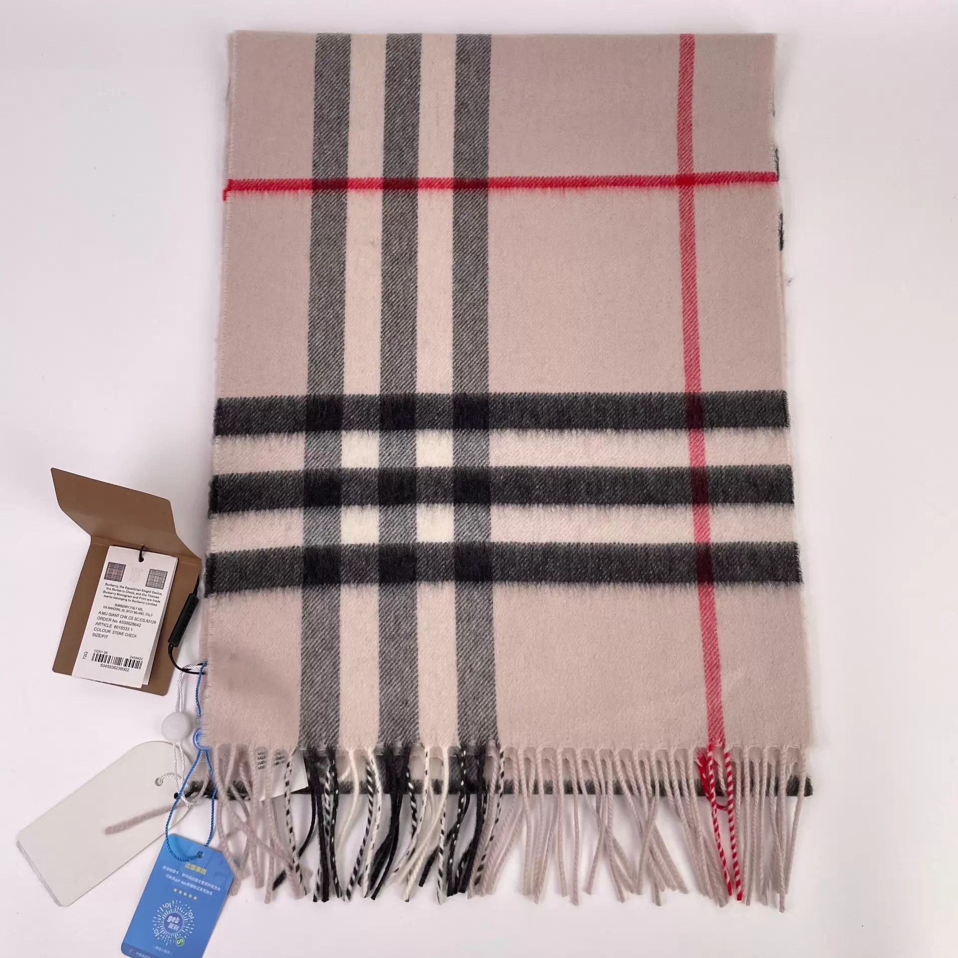 Burberry Burberry Check Scarf 100% Cashmere New W/Box & Tags Size ONE SIZE - 9 Thumbnail