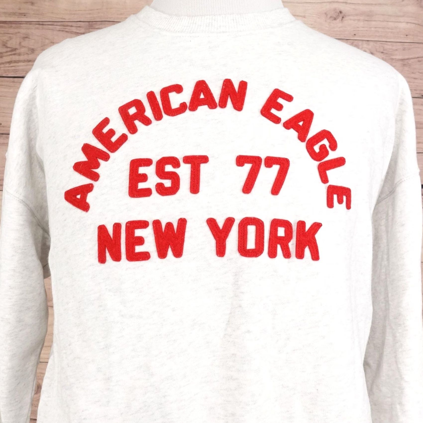 American Eagle Outfitters American Eagle Mens Fleece Sweatshirt - Gray City Graphic Crewneck Pullover EST 77 New York Size US L / EU 52-54 / 3 - 2 Thumbnail