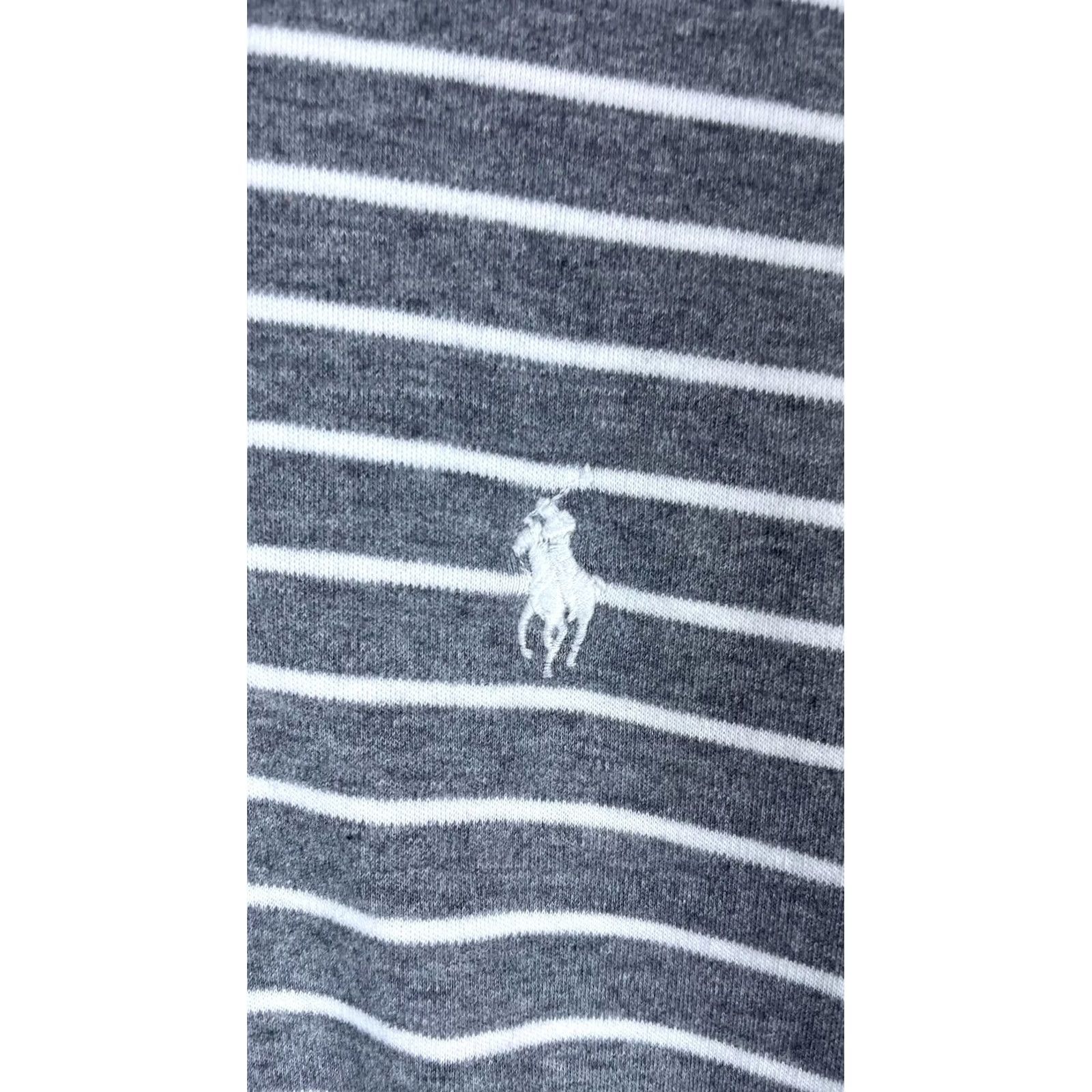 Polo Ralph Lauren Polo Ralph Lauren Polo Shirt Mens Large Gray Stripe Pony Logo Short Sleeve Knit Polo Size US L / EU 52-54 / 3 - 2 Thumbnail