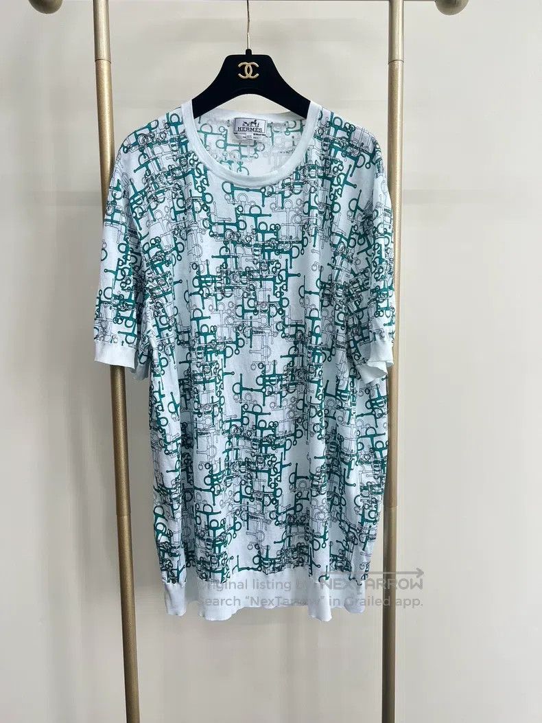 Hermes Hermes size 3XL Printed knitted short-sleeved T-shirt Size US S / EU 44-46 / 1 - 1 Thumbnail