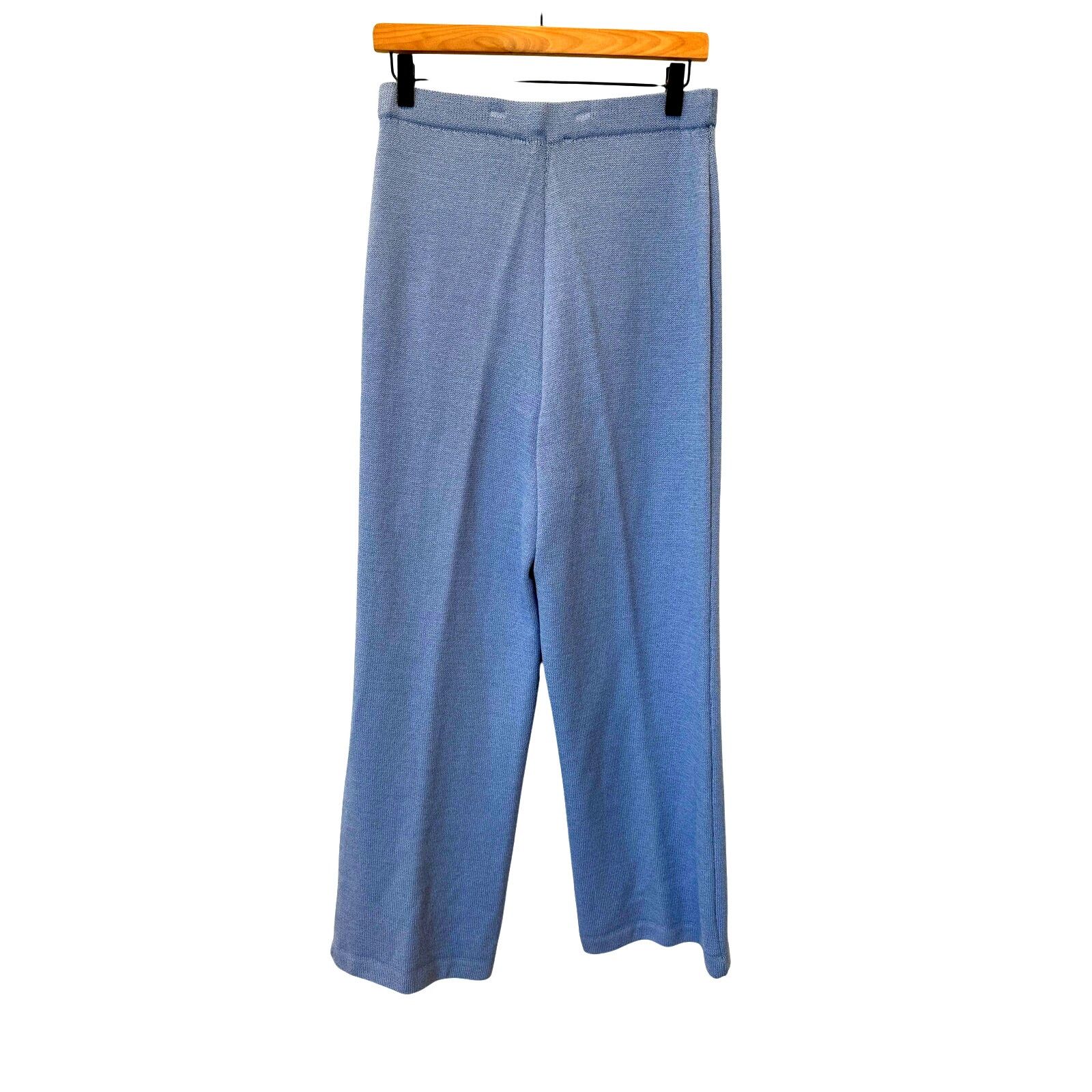 St. John St. John Collection Blue Santana Knit Wide Leg Pull-On Pants Size 32" / US 10 / IT 46 - 8 Thumbnail