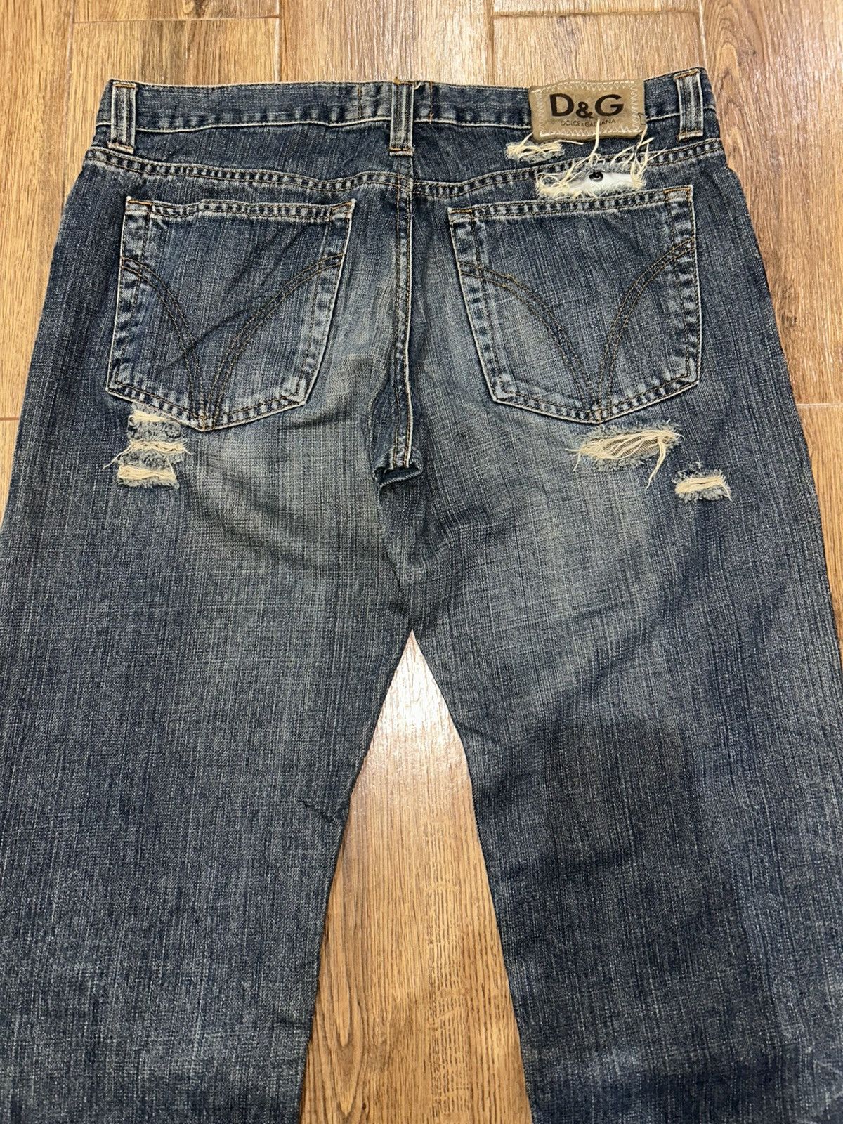 Tornado Mart Dolce & Gabbana D&G Distressed Flared Denim Jeans Size 34" / US 12 / IT 48 - 7 Thumbnail