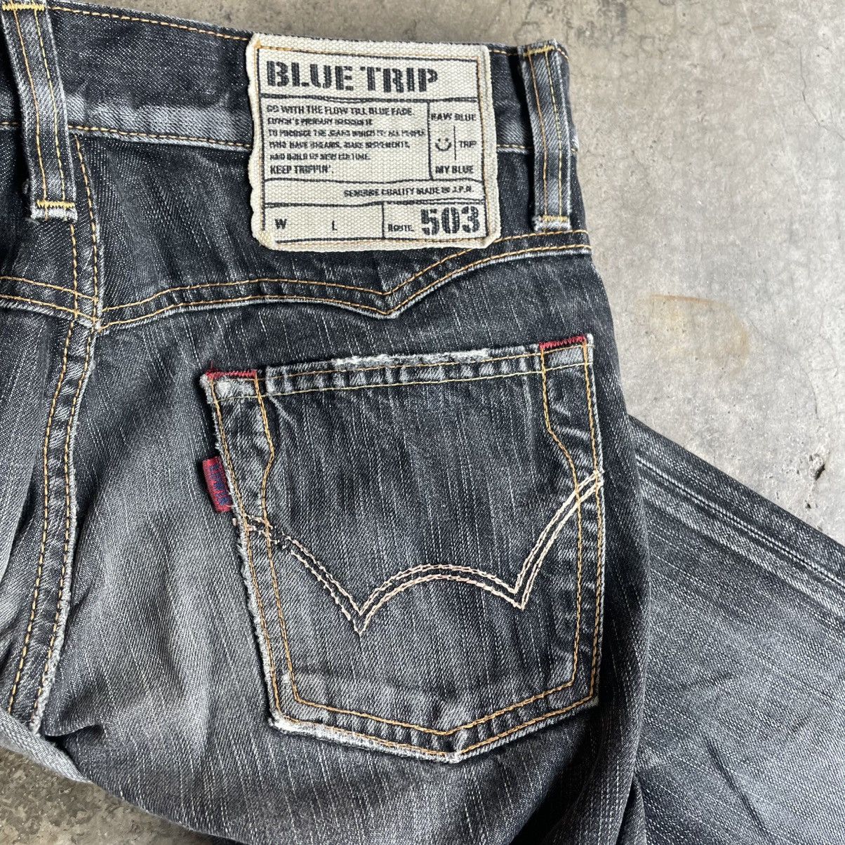 Edwin 🔥Vintage Edwin 503 Blue Trip Stoned Washed Slim Fit Jeans Size US 30 / EU 46 - 13 Thumbnail