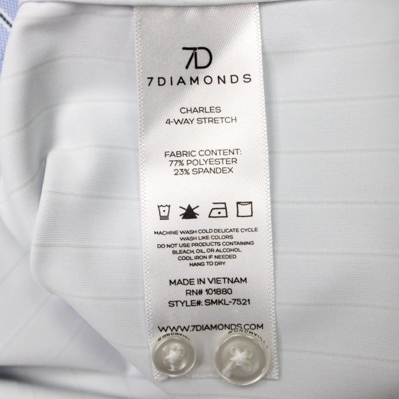 Vintage 7 Diamonds Shirt Mens 2XL Blue Striped 4 Way Stretch Long Sleeve Button-Up Shirt Size US XXL / EU 58 / 5 - 7 Thumbnail