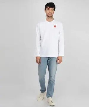 Comme des Garcons PLAY PLAY Comme des Garcons Red Heart Long Sleeve Size US M / EU 48-50 / 2 - 9 Thumbnail