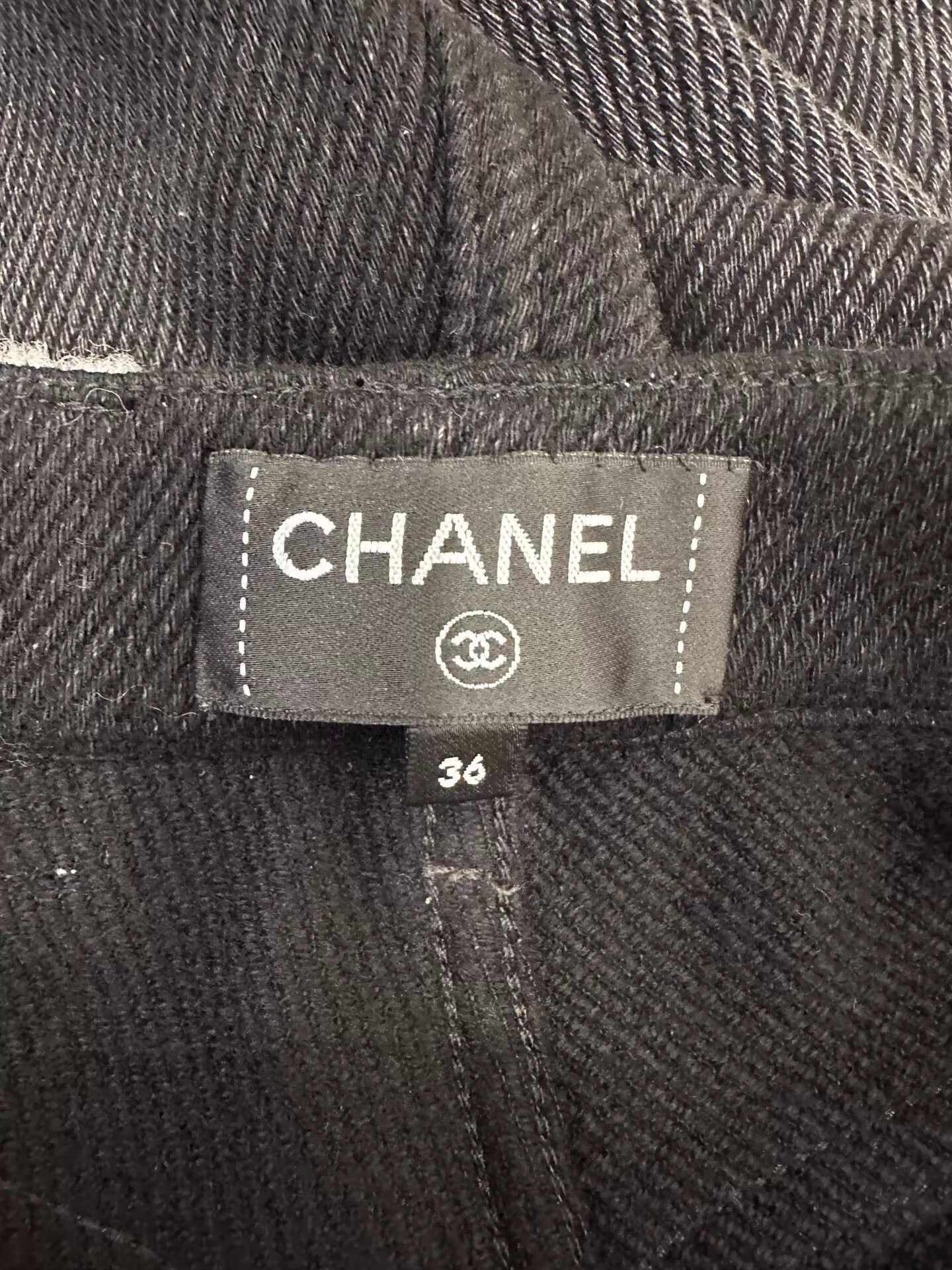 Chanel Chanel Ski Women's Black Cashmere Denim Back Double C Logo Size 26" / US 2 / IT 38 - 5 Thumbnail