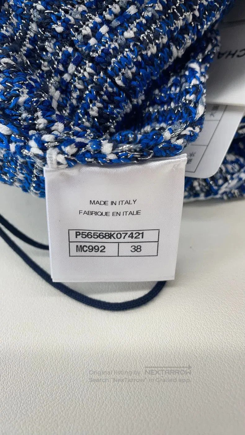 Chanel Chanel Blue Tweed Mini Skirt. Size US 38 / EU 54 - 4 Thumbnail