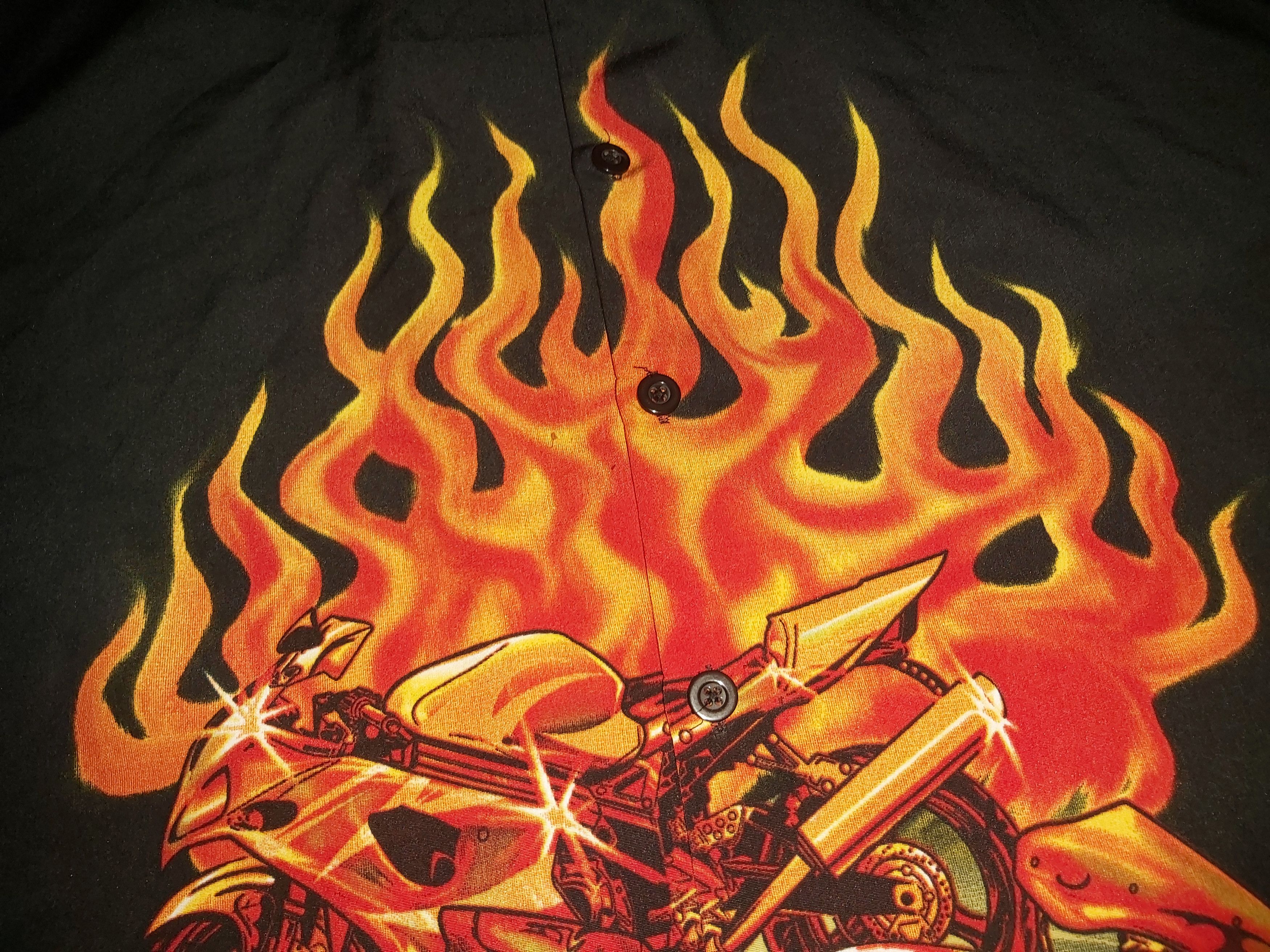 Vintage Crazy Vintage Y2K Silver Point Jnco STYLE flame shirt Size US S / EU 44-46 / 1 - 12 Thumbnail