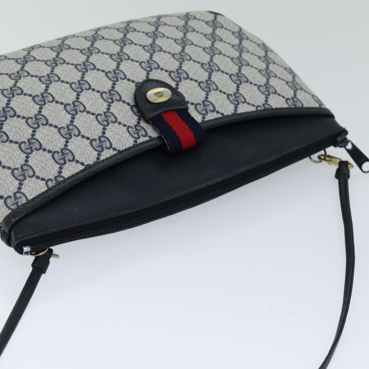 Gucci GUCCI GG Supreme Sherry Line Shoulder Bag Pvc Navy Red 39 Size ONE SIZE - 6 Thumbnail