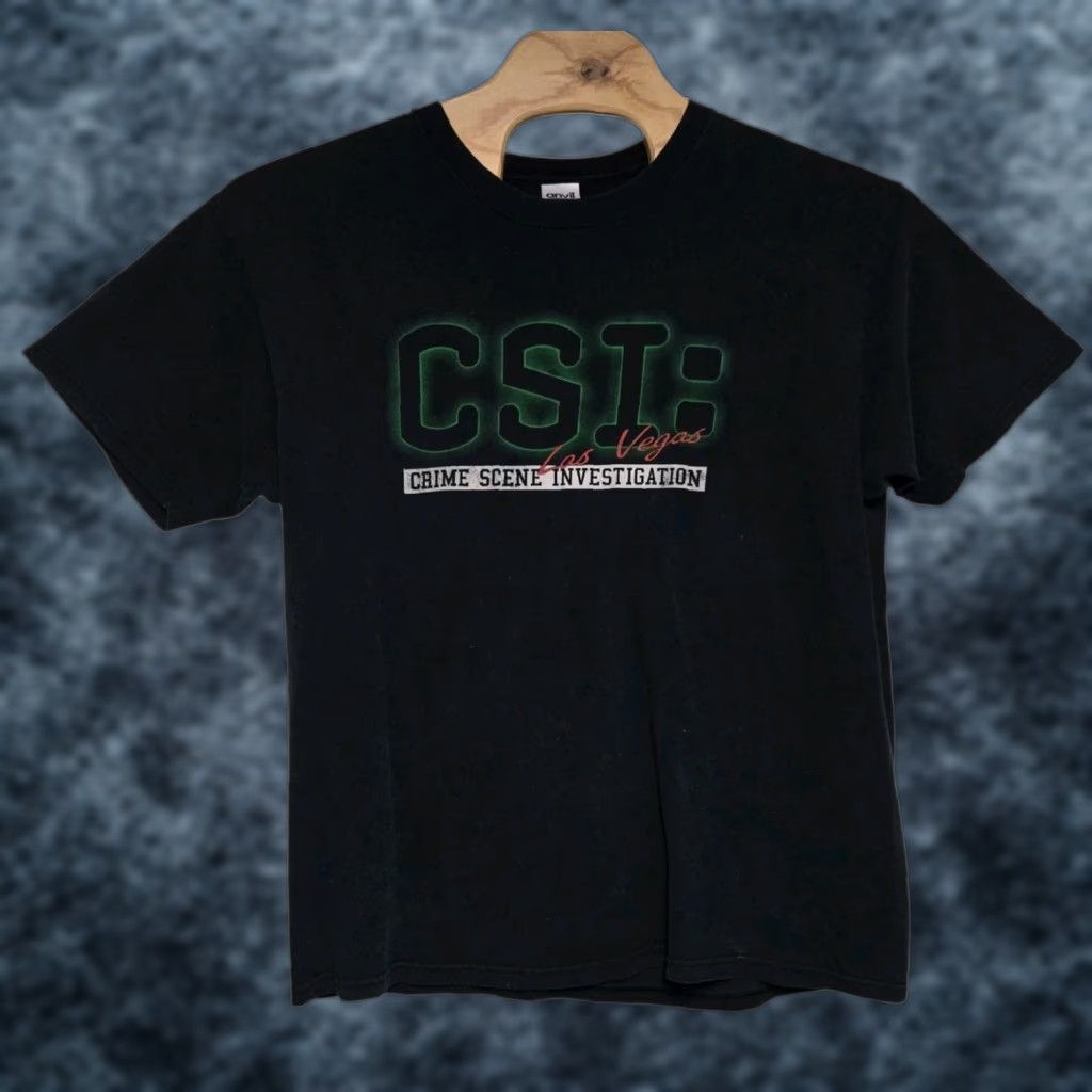 Vintage VINTAGE CSI Las Vegas T-Shirt XL Black Logo Short Sleeve Mens Retro 2000s TV Show Promo Size US XL / EU 56 / 4 - 1 Thumbnail