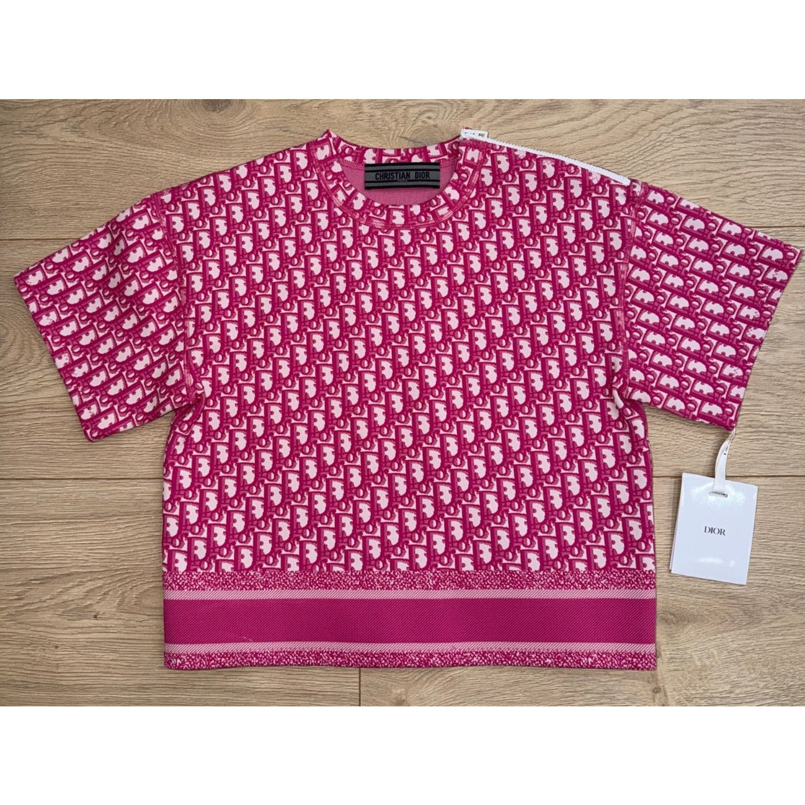 Dior Dior Jacquard Oblique Logo Pink White Short Sleeve Shirt 34 Size XS / US 0-2 / IT 36-38 - 4 Thumbnail