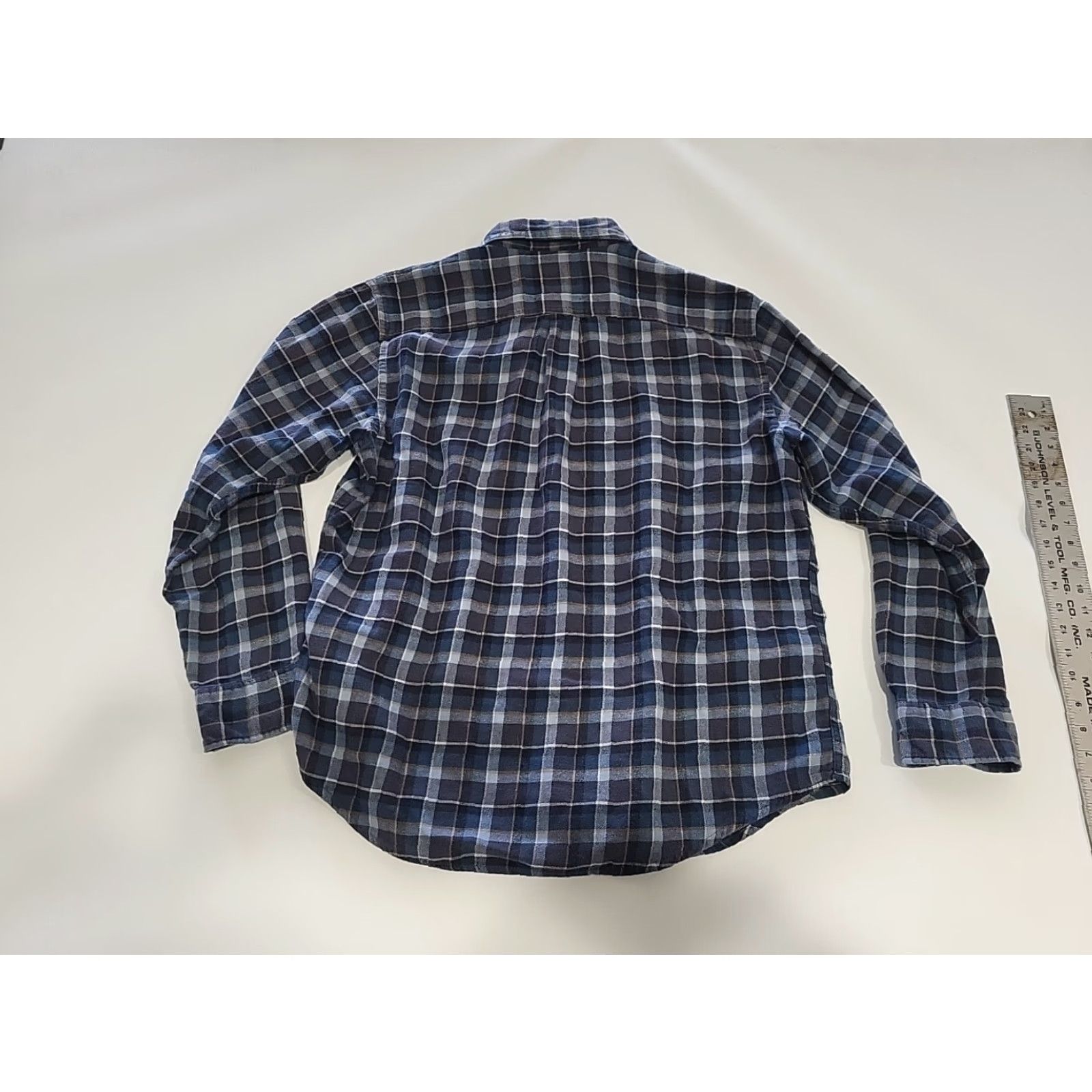 Vintage G.H. Bass & Co. Shirt LS Lg Blue Plaid Pocket Flannel Button-Down 44" Chest EUC - Men Size US L / EU 52-54 / 3 - 5 Thumbnail