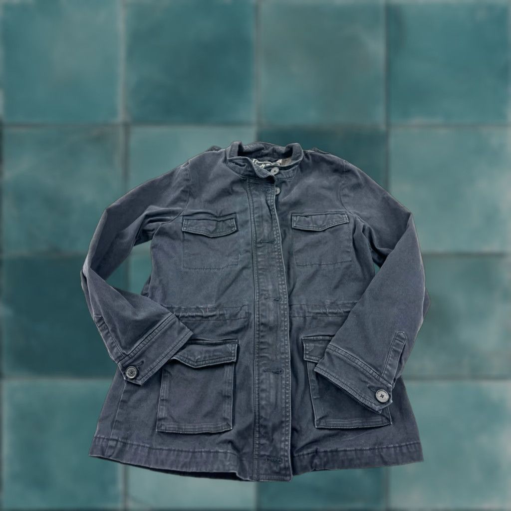 Lucky Brand Lucky Brand Women's Jacket Small Blue Utility Pocket Casual Fall Winter Long Sleeve Button Outerwear Size S / US 4 / IT 40 - 1 Thumbnail