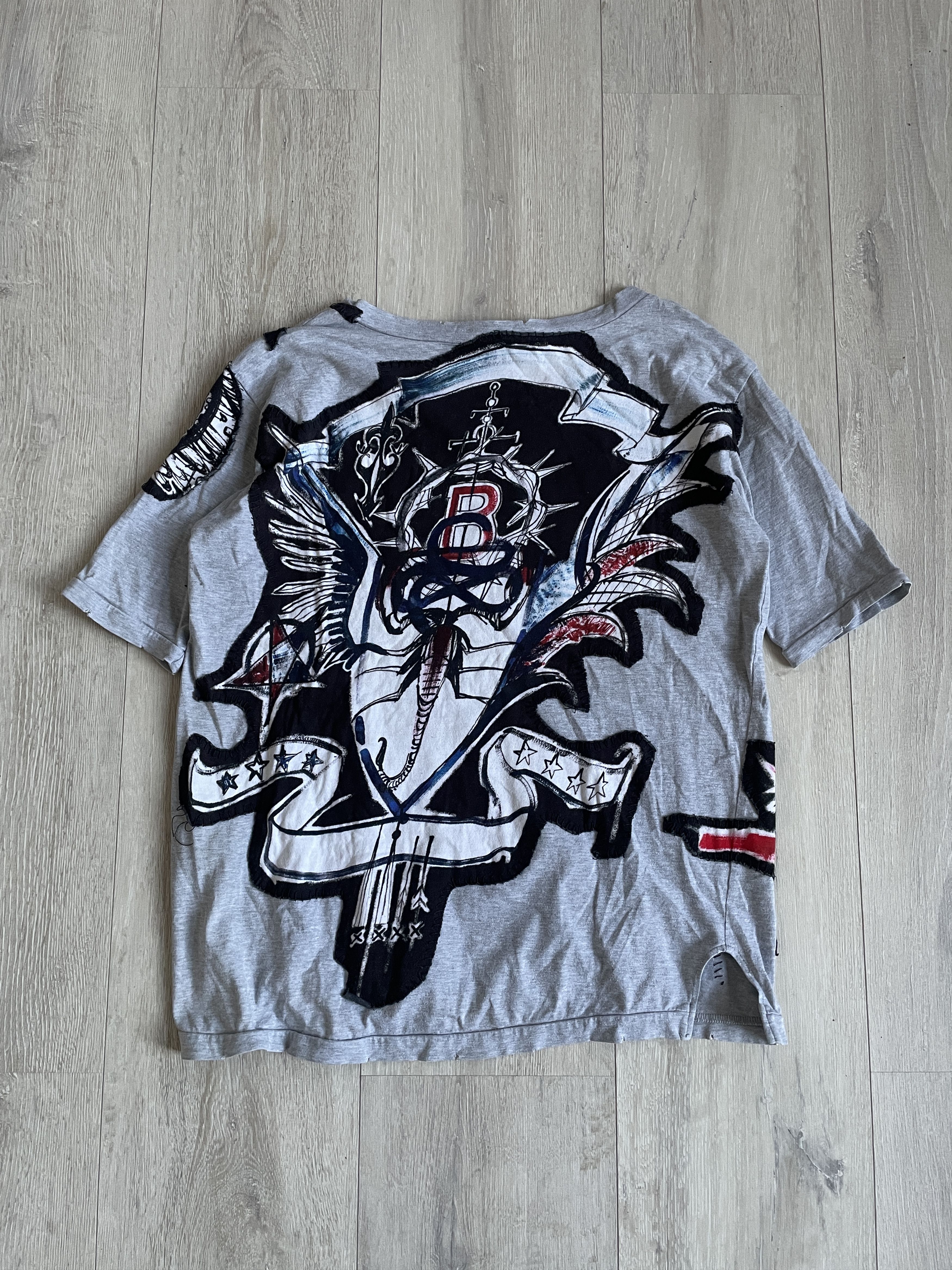 Balmain Balmain SS11 punk logo stitch t-shirt by Christophe Decarnin Size S / US 4 / IT 40 - 5 Thumbnail