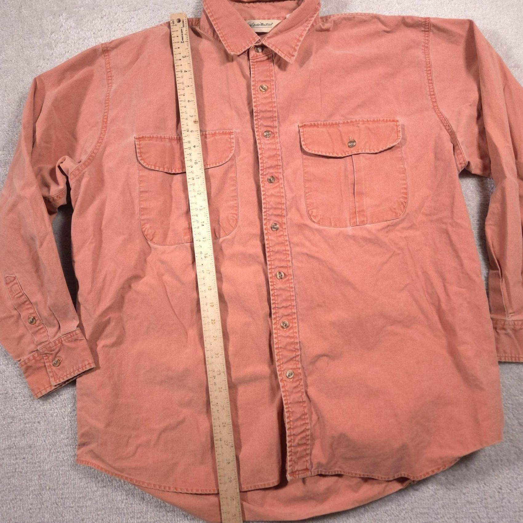 Vintage Gander Mountain Shirt Mens 2XL Orange Solid Button Front Long Sleeve Outdoor Size US XXL / EU 58 / 5 - 7 Thumbnail