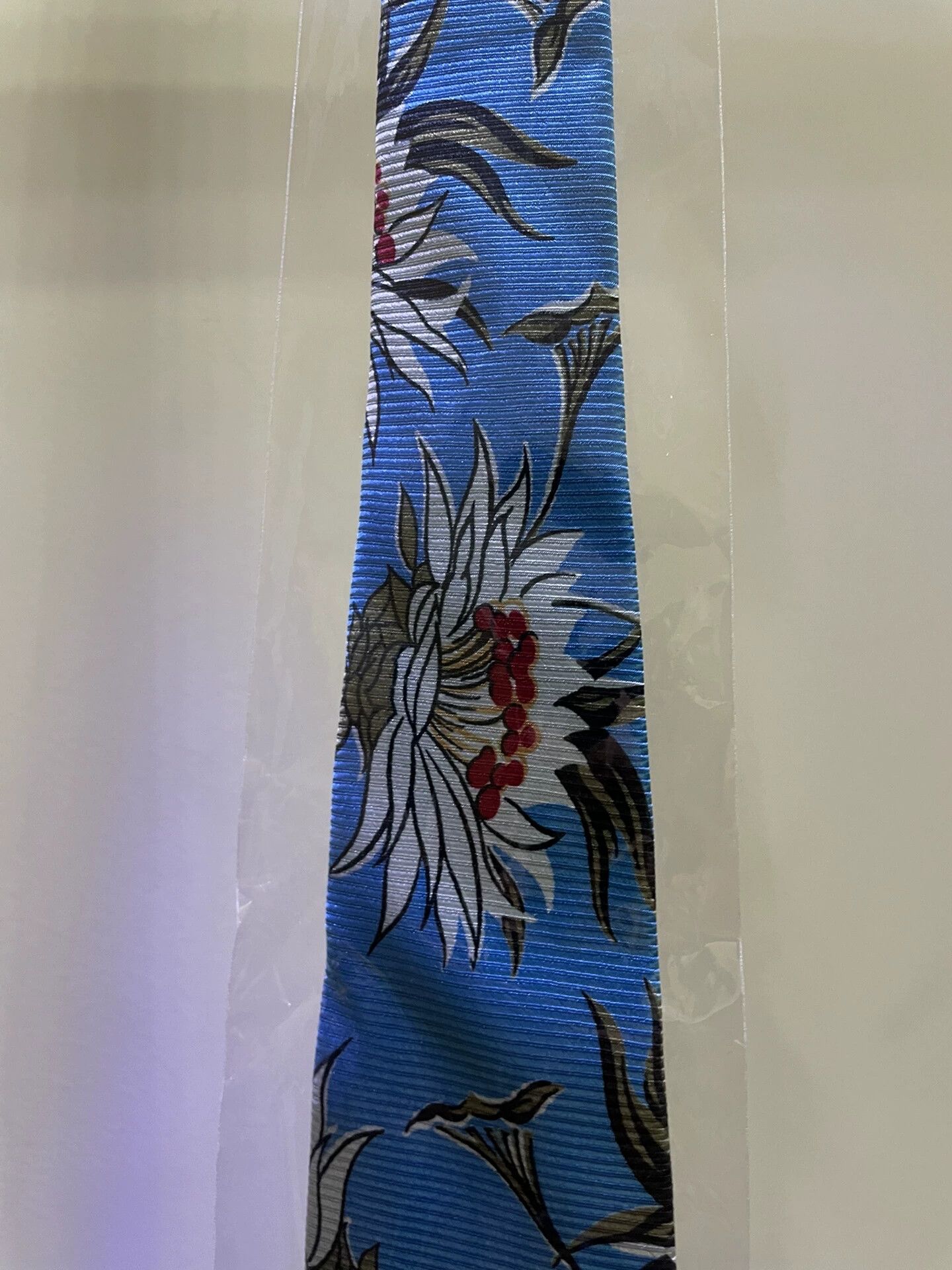 Yohji Yamamoto Yohji Yamamoto Floral Red Line Tie Size ONE SIZE - 2 Thumbnail