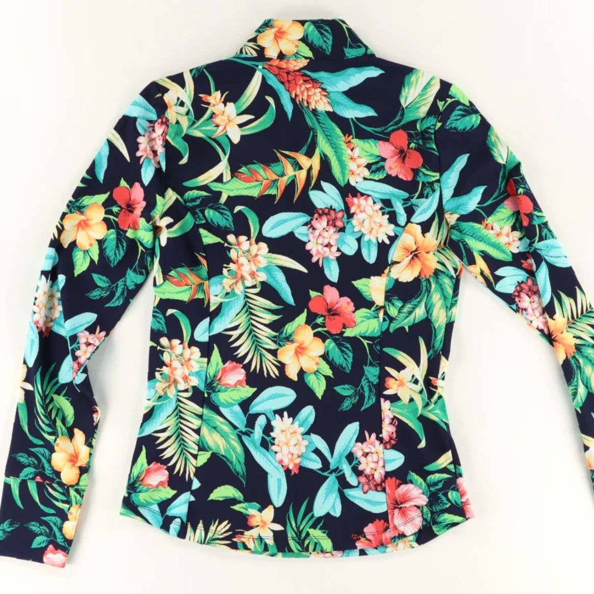 Tommy Bahama Tommy Bahama Racquet & Paddle 1/2 Zip Pullover Floral Navy Blue Women's S Shirt Size S / US 4 / IT 40 - 4 Thumbnail