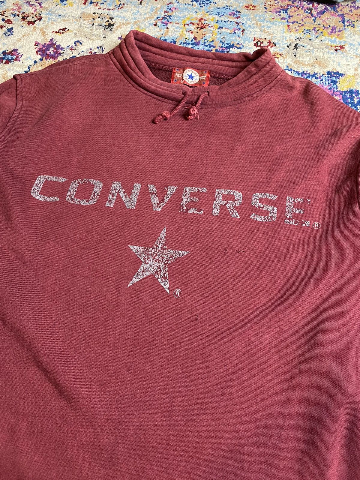 Converse × Vintage 90s Converse All Stars Pull up Round Neck Sweaters Jacket Size US L / EU 52-54 / 3 - 4 Thumbnail