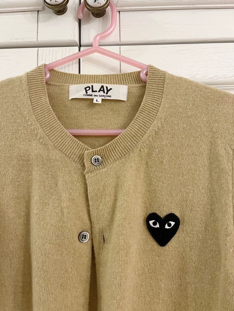 Comme des Garcons Comme Des Garcons Black Heart Beige Pure Wool Cardigan Size L / US 10 / IT 46 - 5 Thumbnail